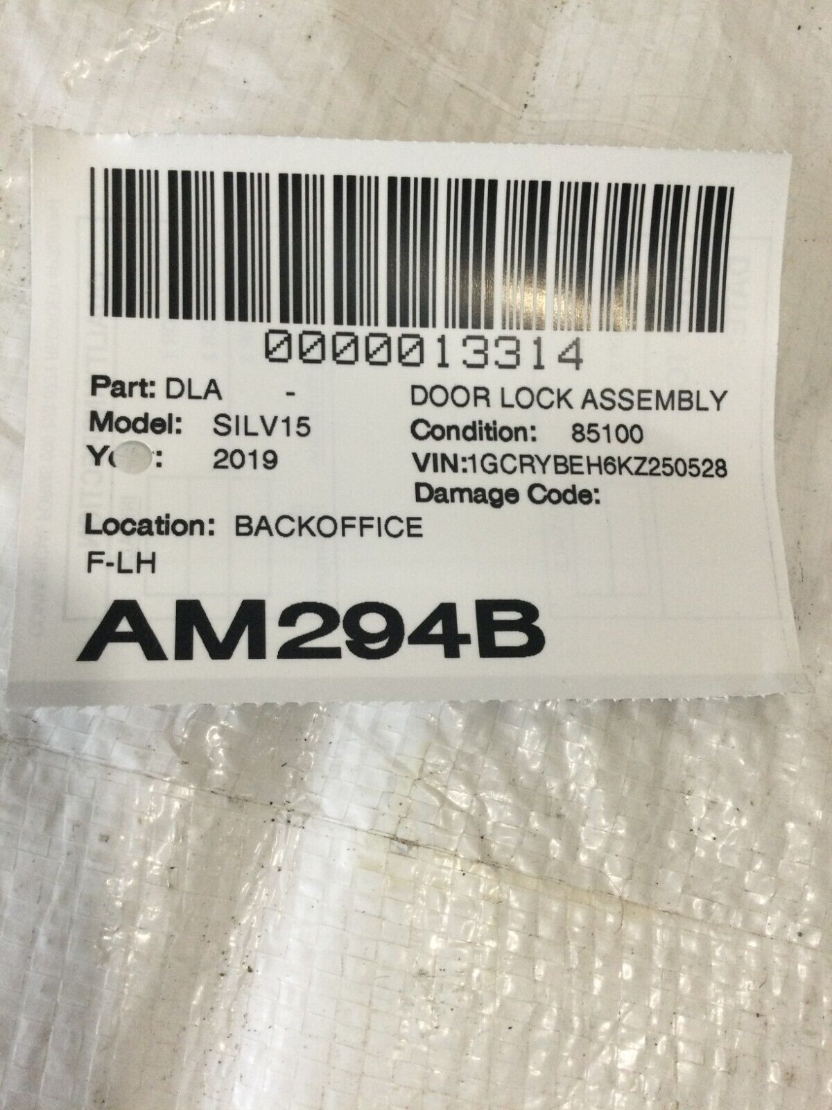 2019  Chevrolet Silverado 1500 Front  Left Side Door Lock Assembly  13597530 OEM