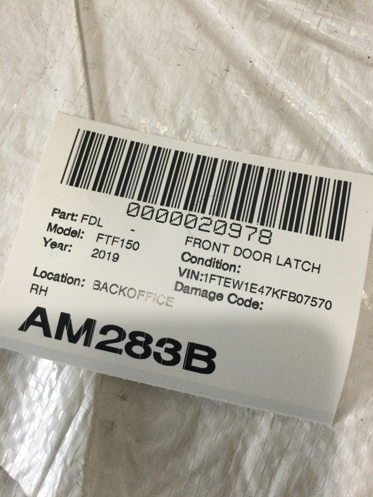 2019 Ford F150 F-150 Front Right Passenger Door Lock Actuator FL34-15219A64-BM