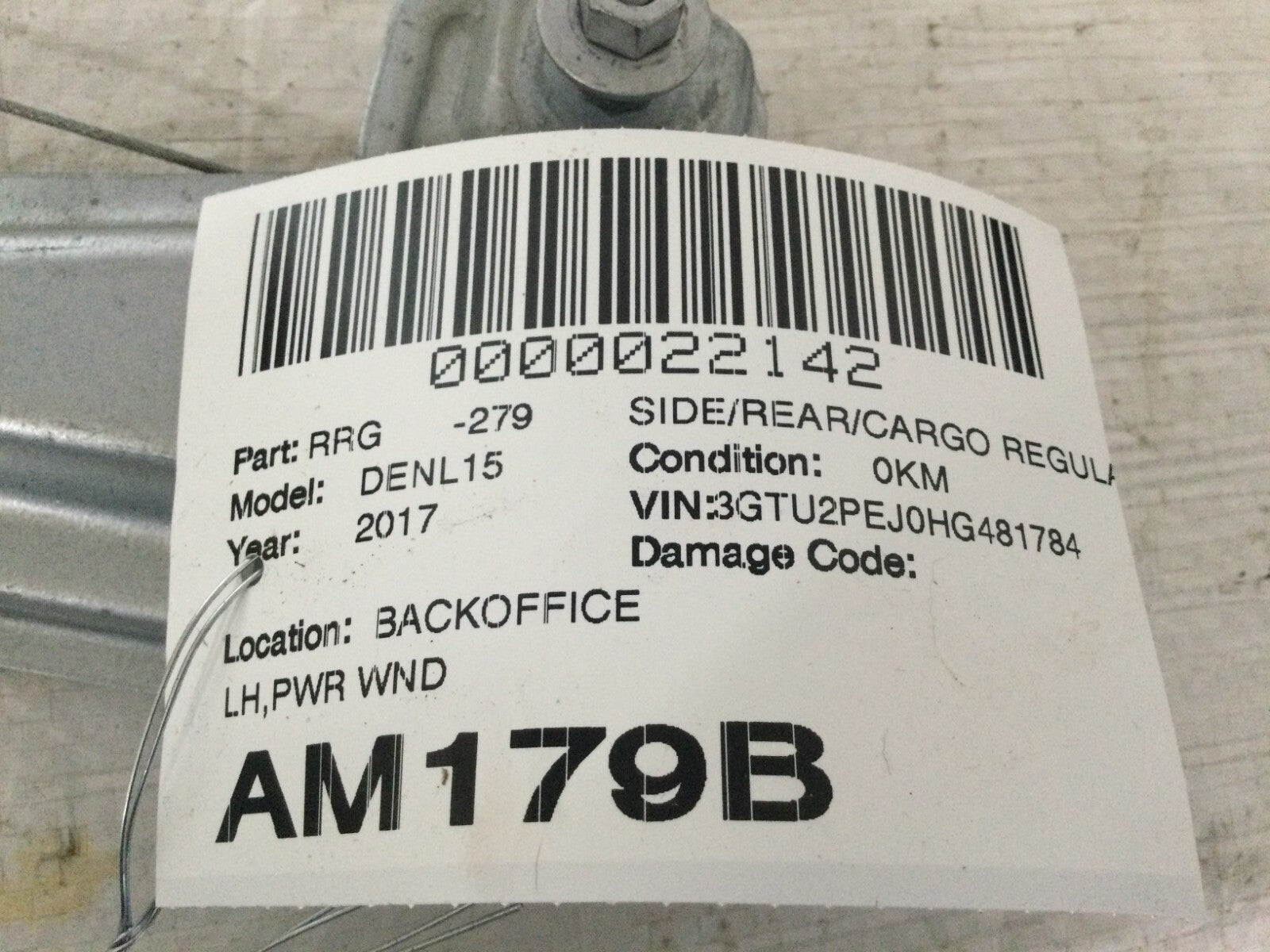 2017 Sierra Denali 1500 Rear Left Window Regulator Motor OEM
