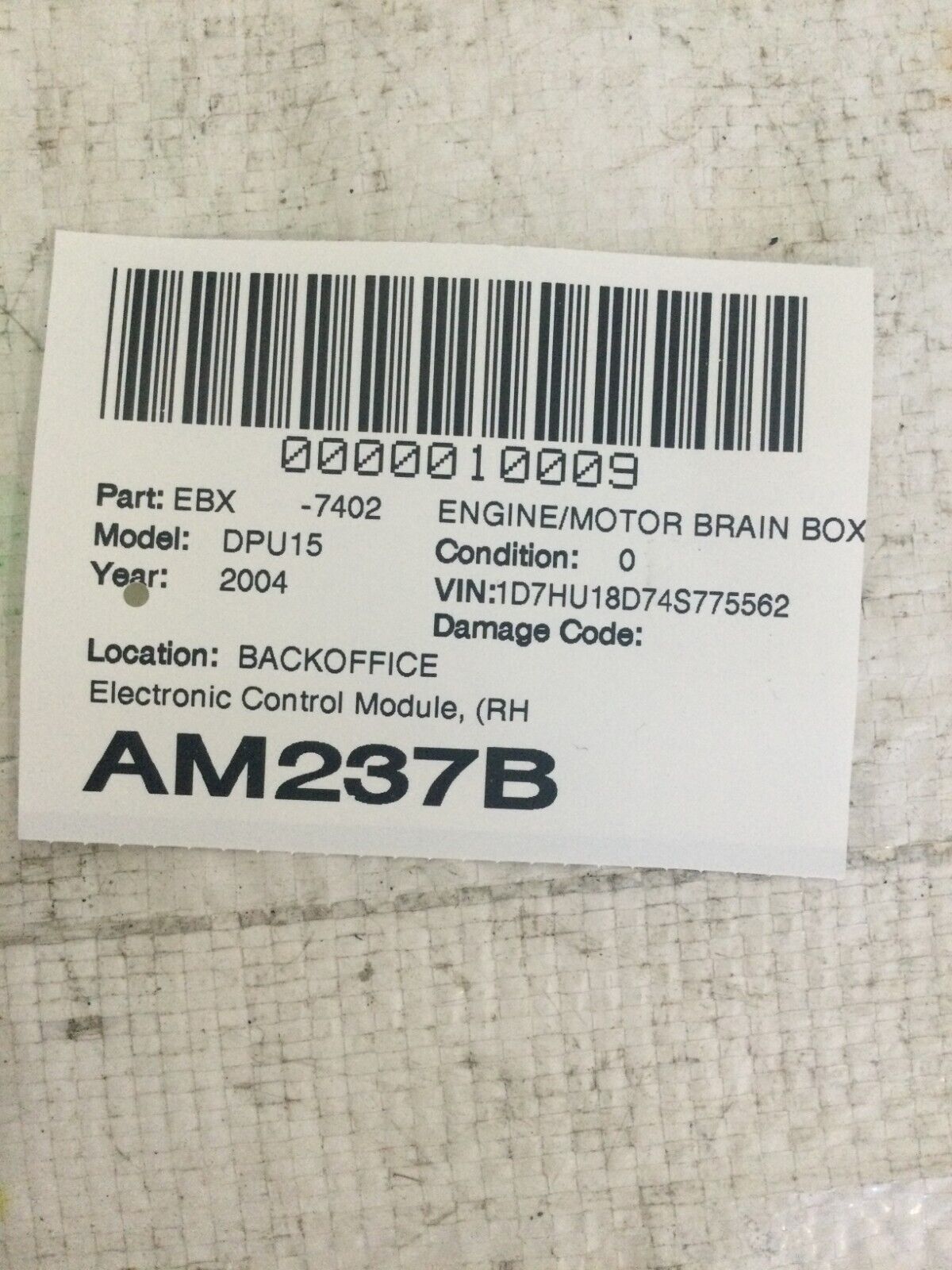 2004 Dodge Ram 1500 Computer Brain Engine Control ECU ECM EBX P05094274AA OEM