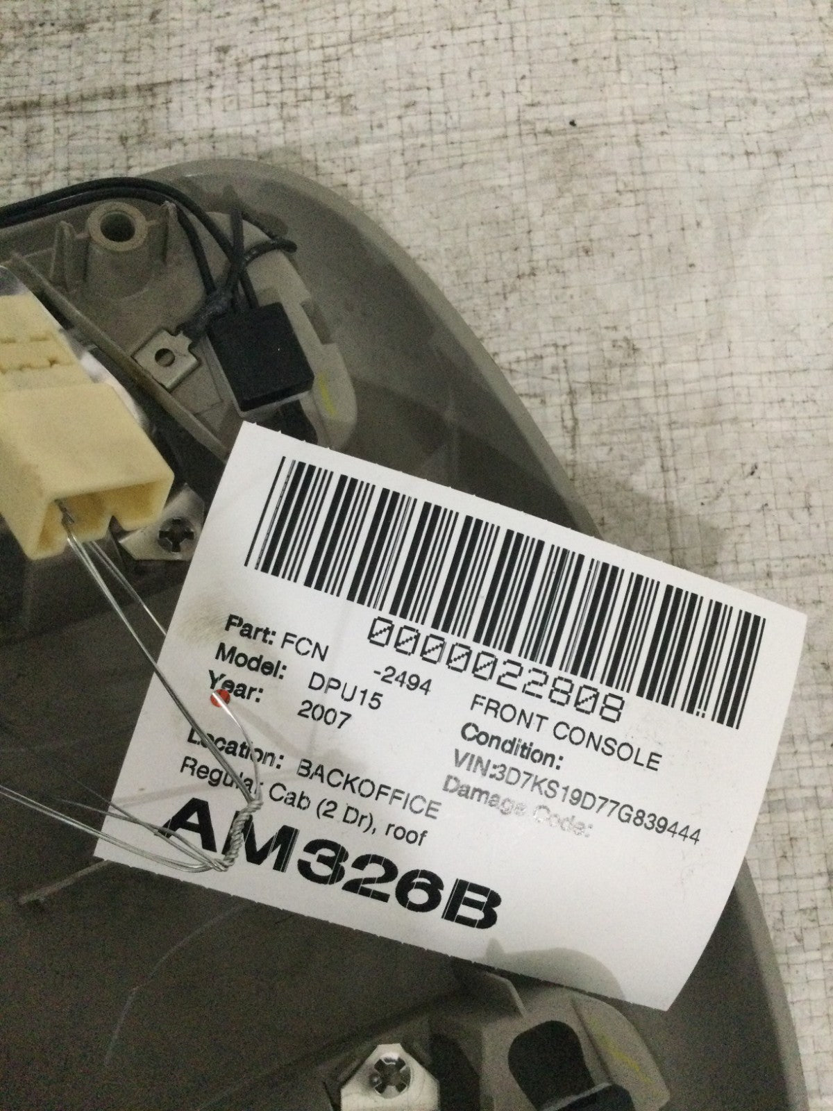 2006-2008 Dodge Ram 1500 Digital Overhead Console Dome Map OEM 56049824AC