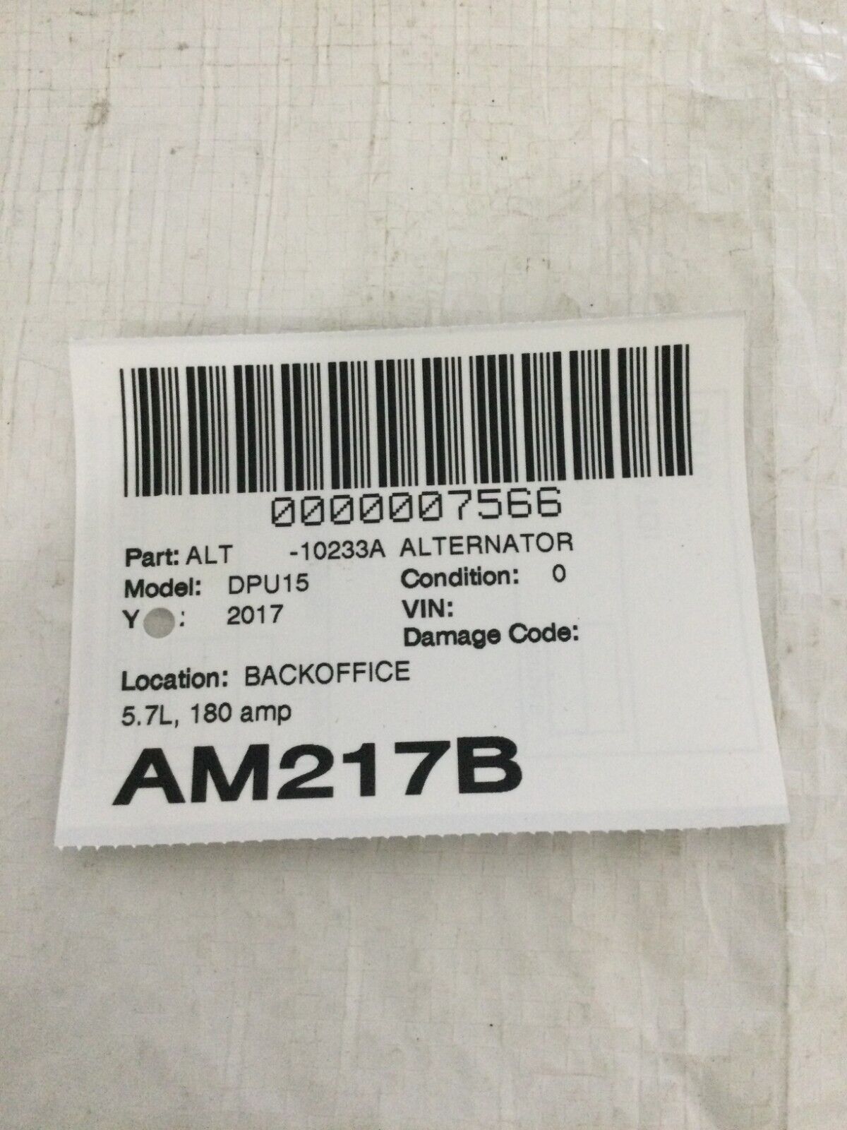 2017 Ram 1500 Alternator Generator Assembly OEM 5.7L