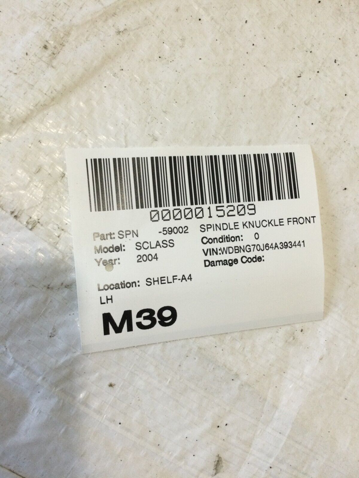 2004 Mercedes Benz S430 Front Left Spindle Knuckle Bearing Hub OEM