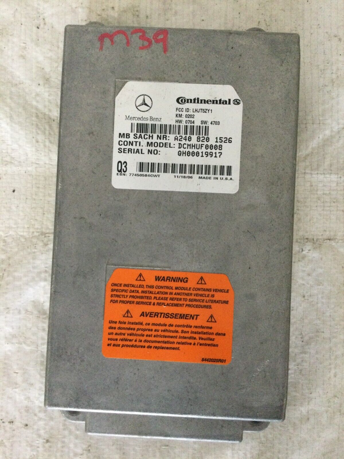 2004 Mercedes Benz S430 Voice Communication Commamd Control Module OEM