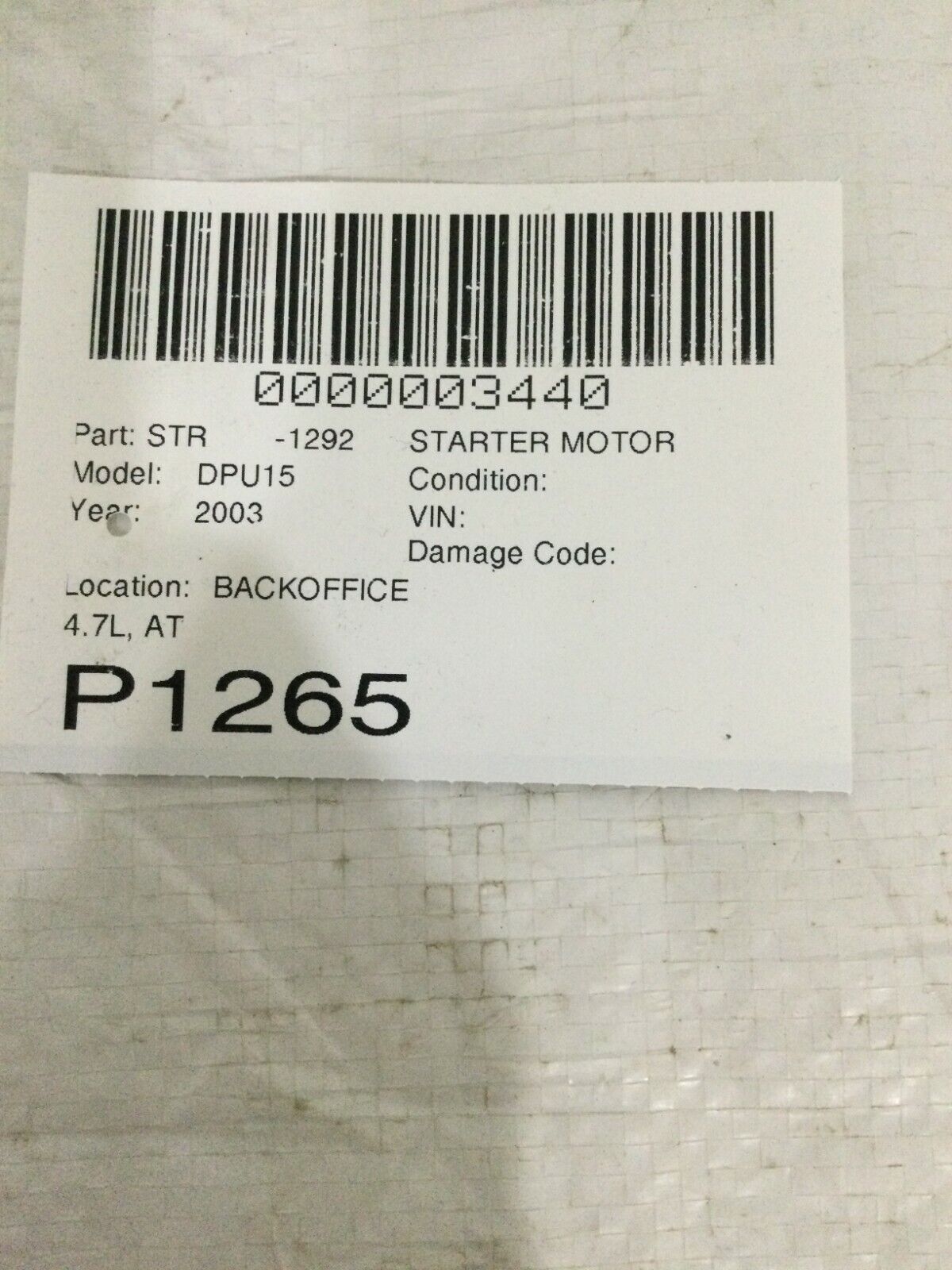 2003-2004 Dodge Ram 1500 Engine Starter Motor OEM 56028715AD 4.7L
