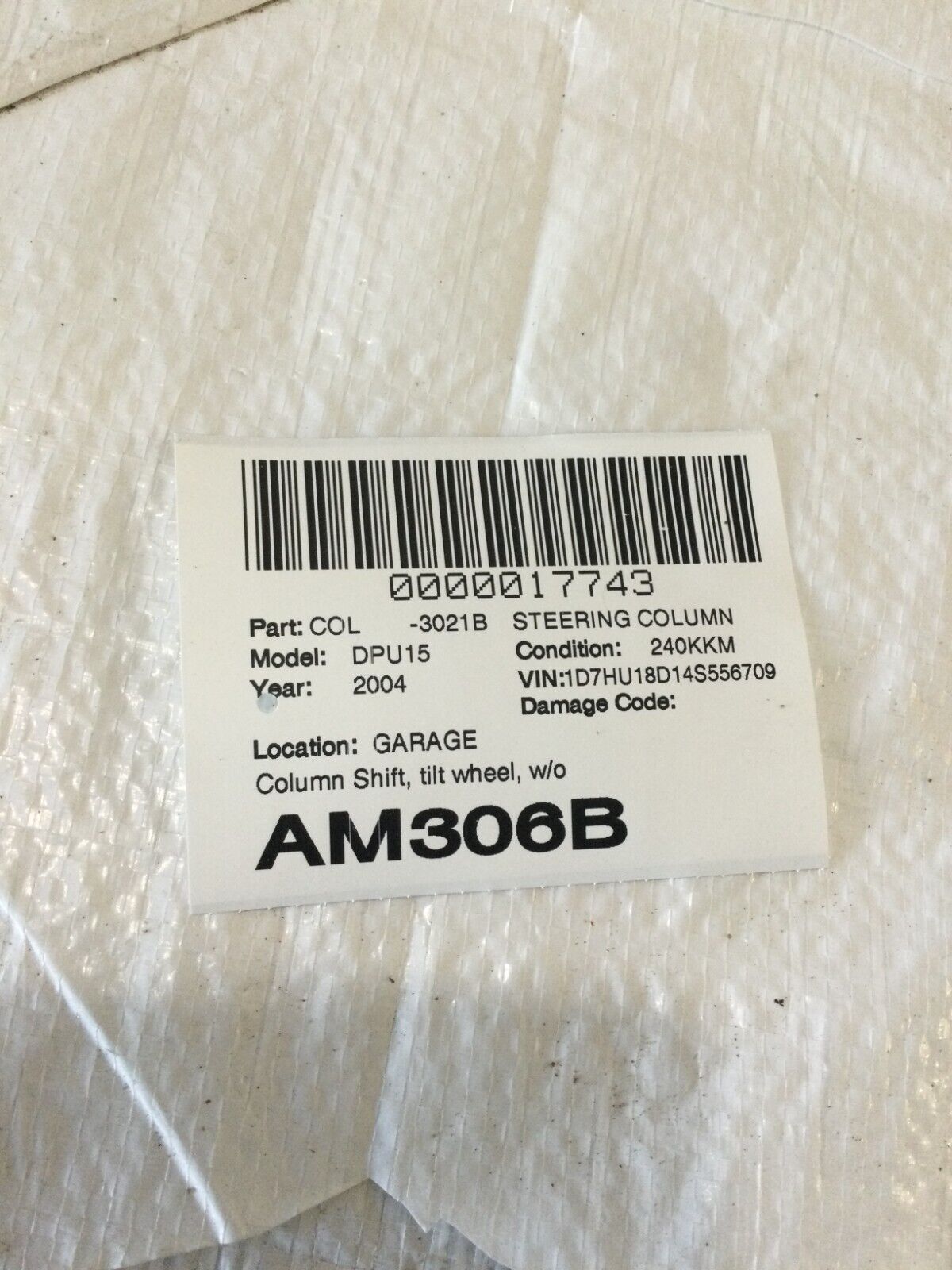 2004 Dodge Ram 1500 Tilt Steering Column Floor Shift Ignition Assembly OEM