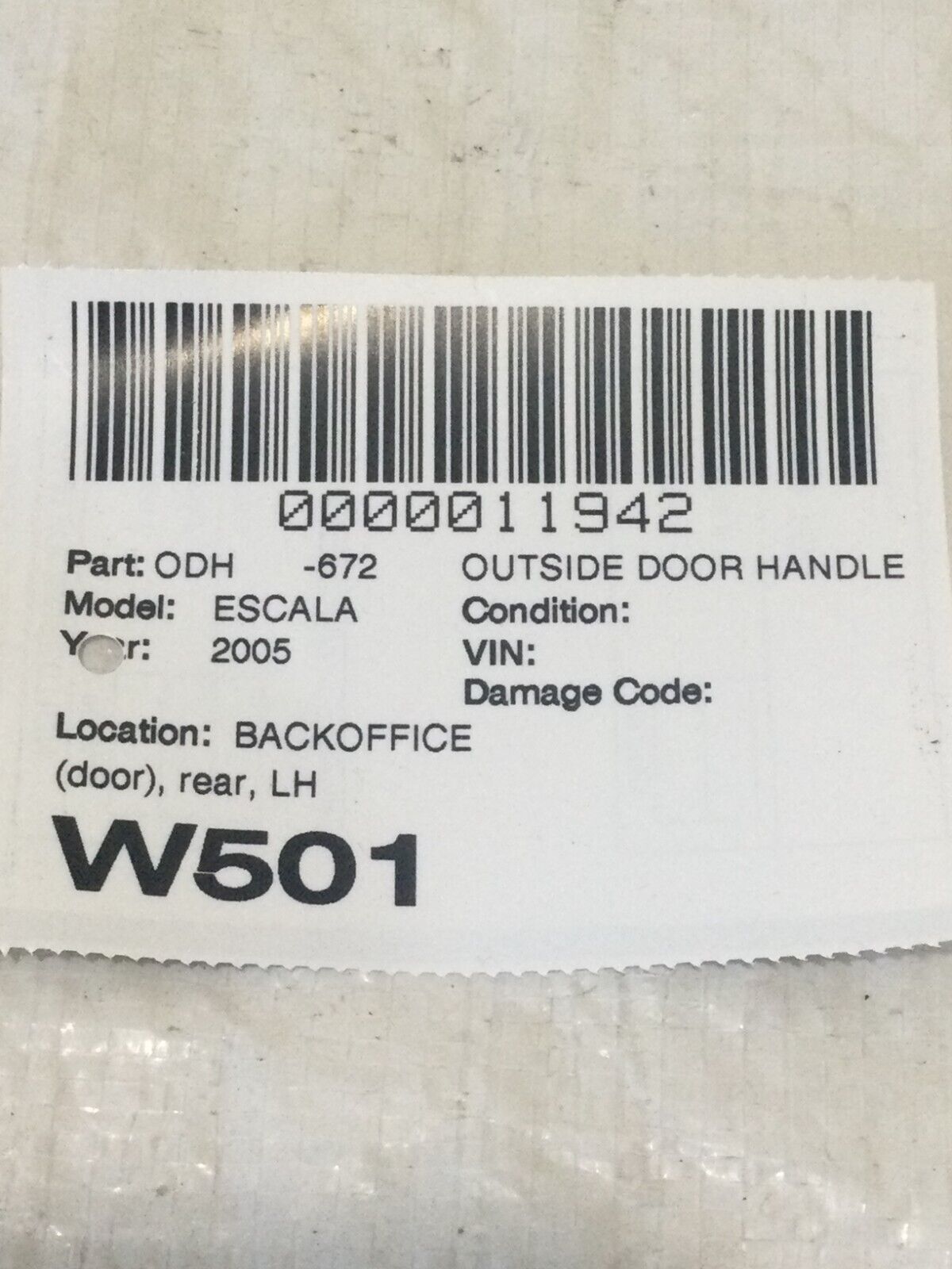 2005 Cadillac Escalade Rear Left Exterior Door Handle OEM
