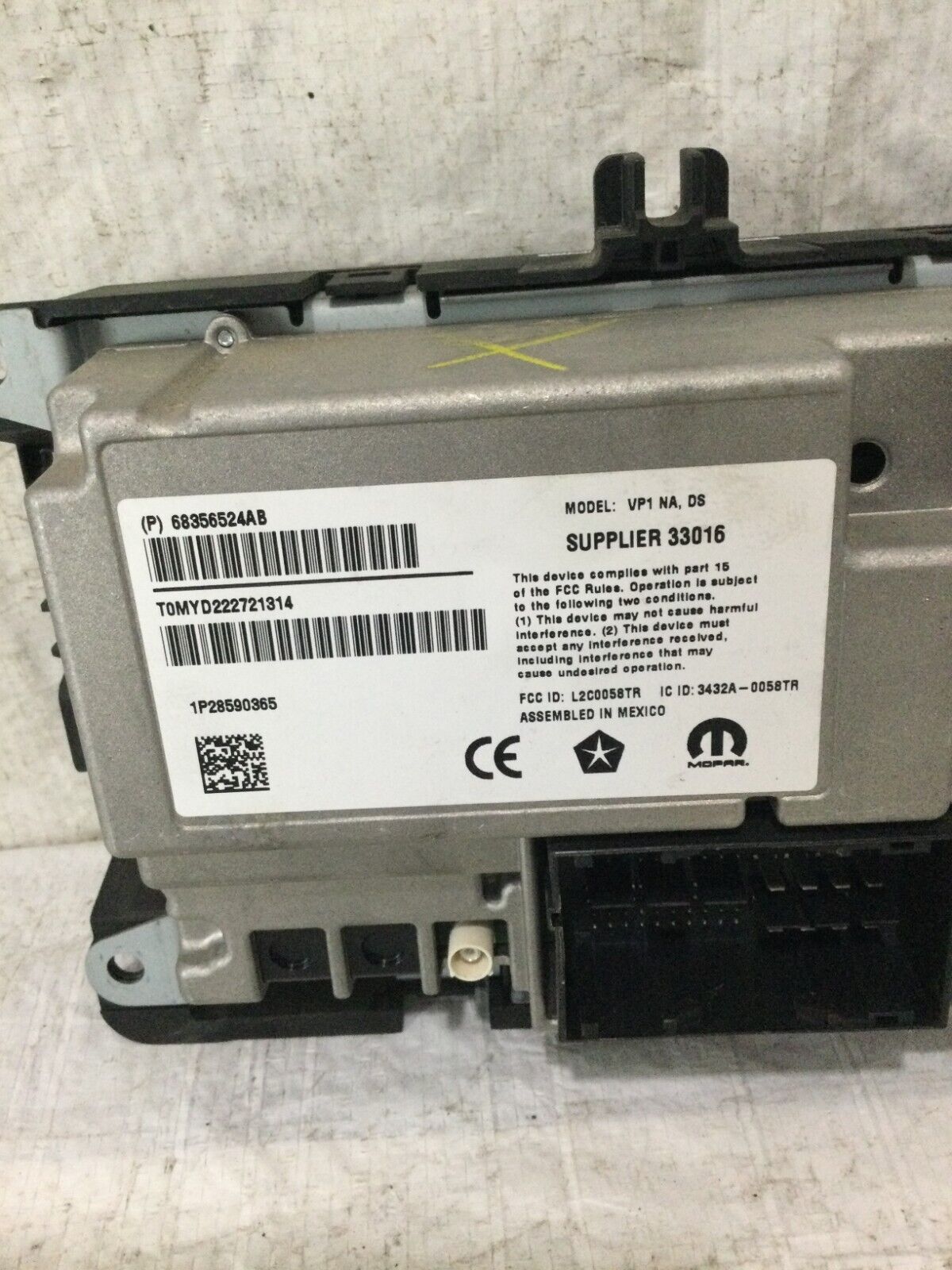 2018 Ram 1500 2500 VP1 Radio Media Head Unit Display Screen 68356524AB OEM