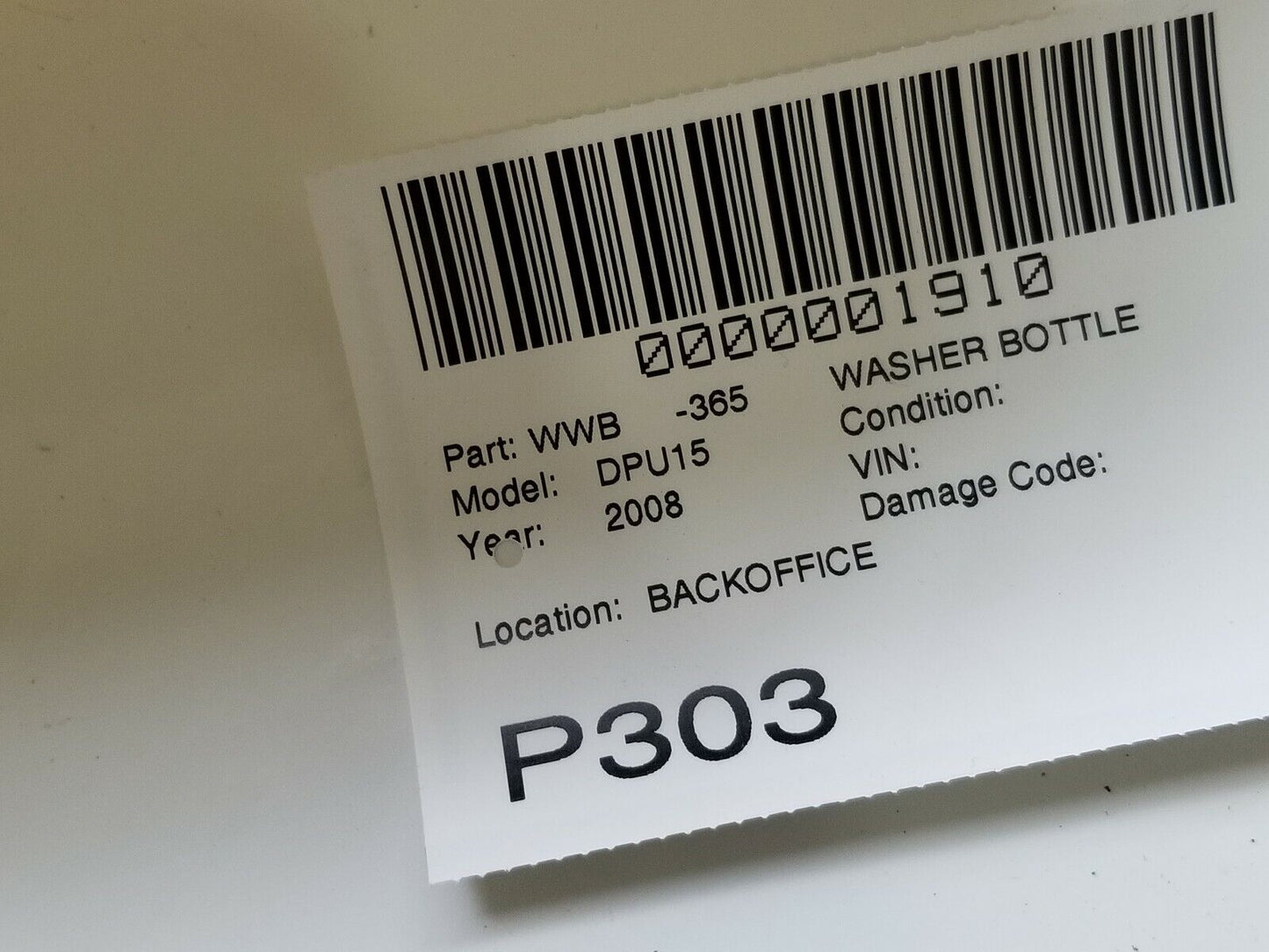 2004 Dodge Ram 1500 Windshield Washer Fluid Reservoir Tank 55077319AA OEM