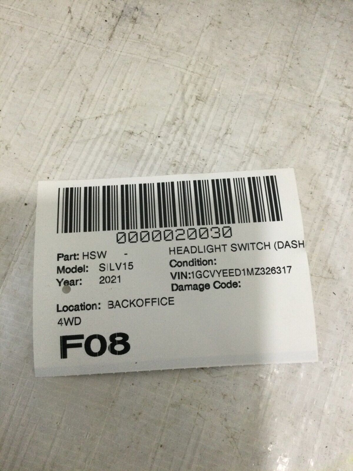 2019-2021 Chevy Silverado 1500 Dash Air Vent Headlight Trim Panel Switch OEM