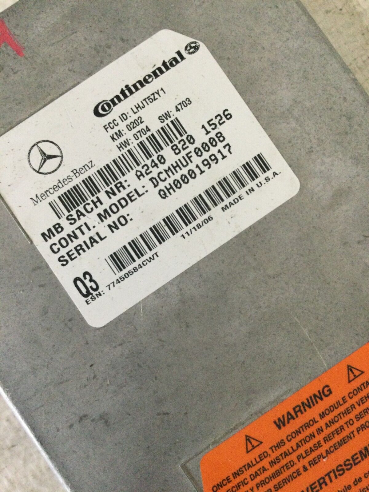 2004 Mercedes Benz S430 Voice Communication Commamd Control Module OEM