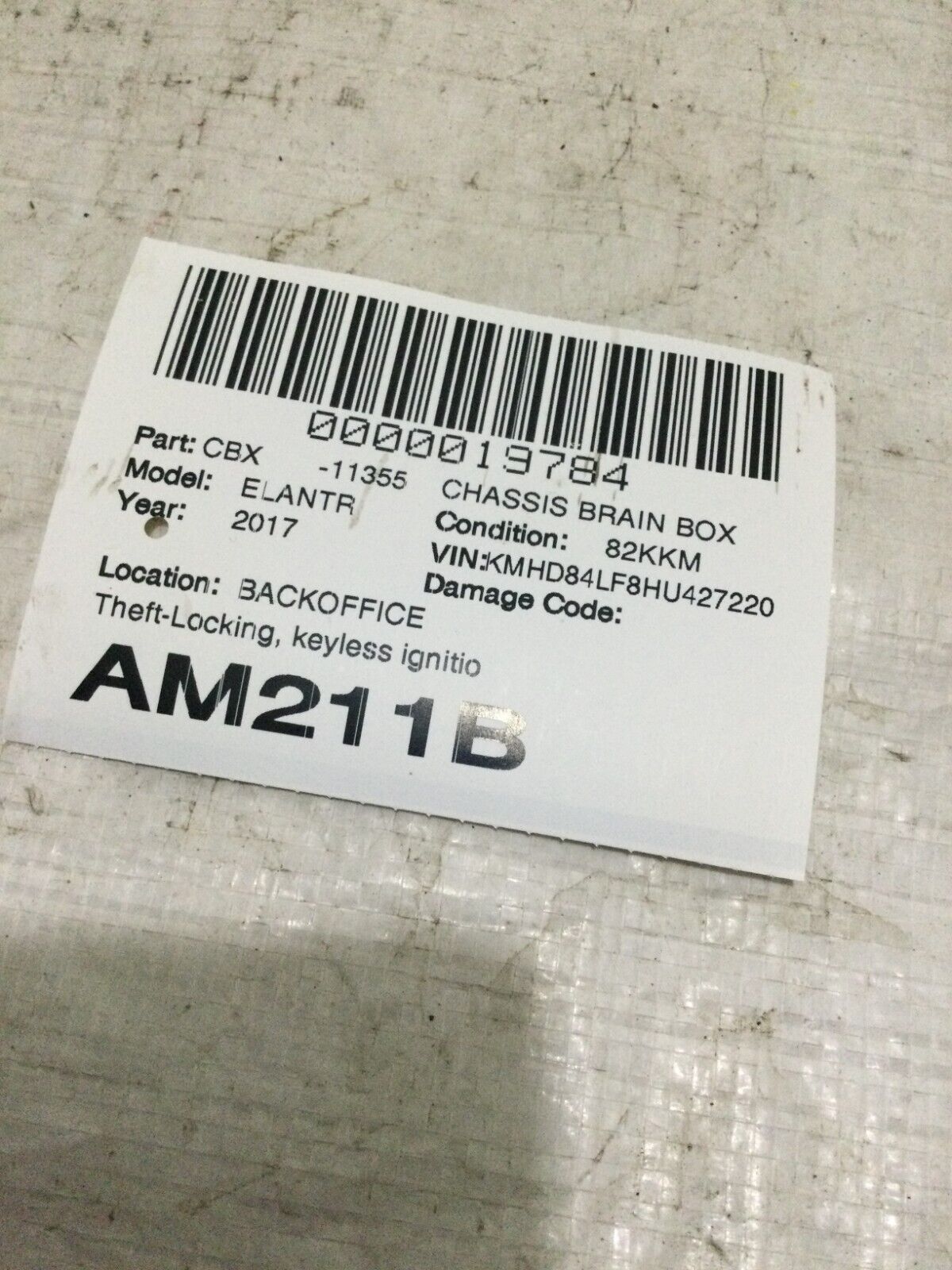 2017-2018 Hyundai Elantra Anti Theft Unit Smart Key Module OEM 95480-F2000