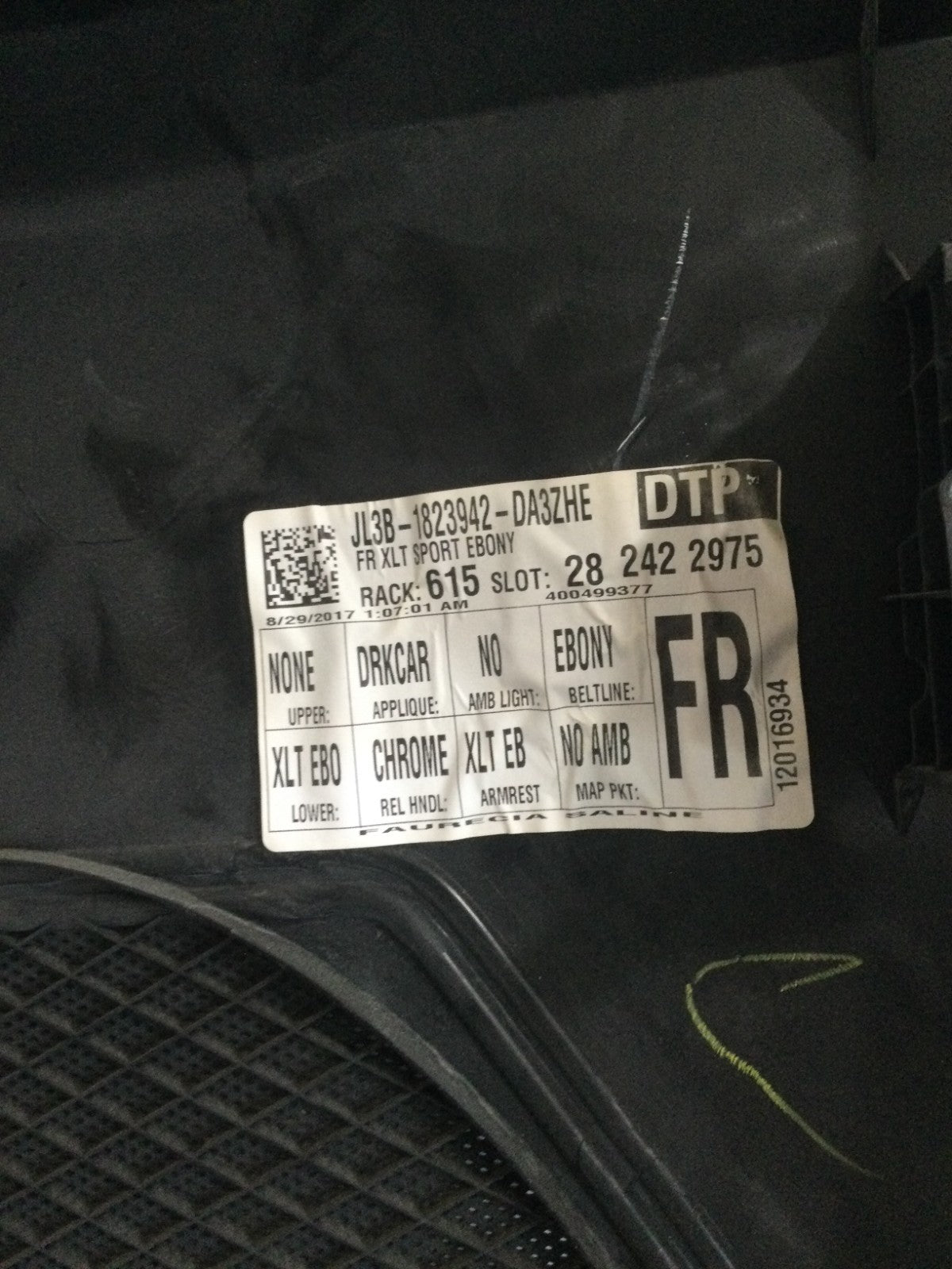 2018 Ford F150 Front Right Door Trim Panel OEM JL3B 1823942 DA3ZHE