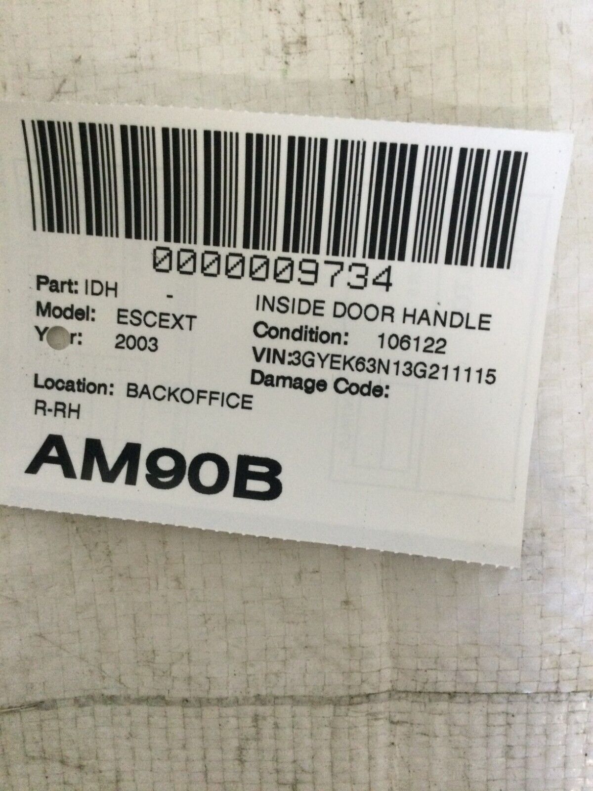 2003-2006 Cadillac Escalade EXT Right Rear Interior Chrome Door Handle OEM