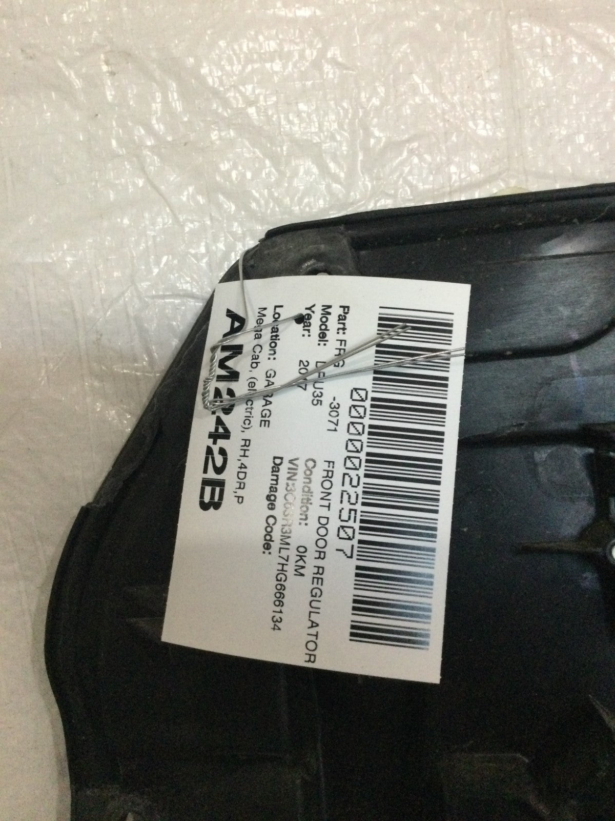 2017 Dodge Ram 3500 6.7L Front Right Window Door Regulator OEM