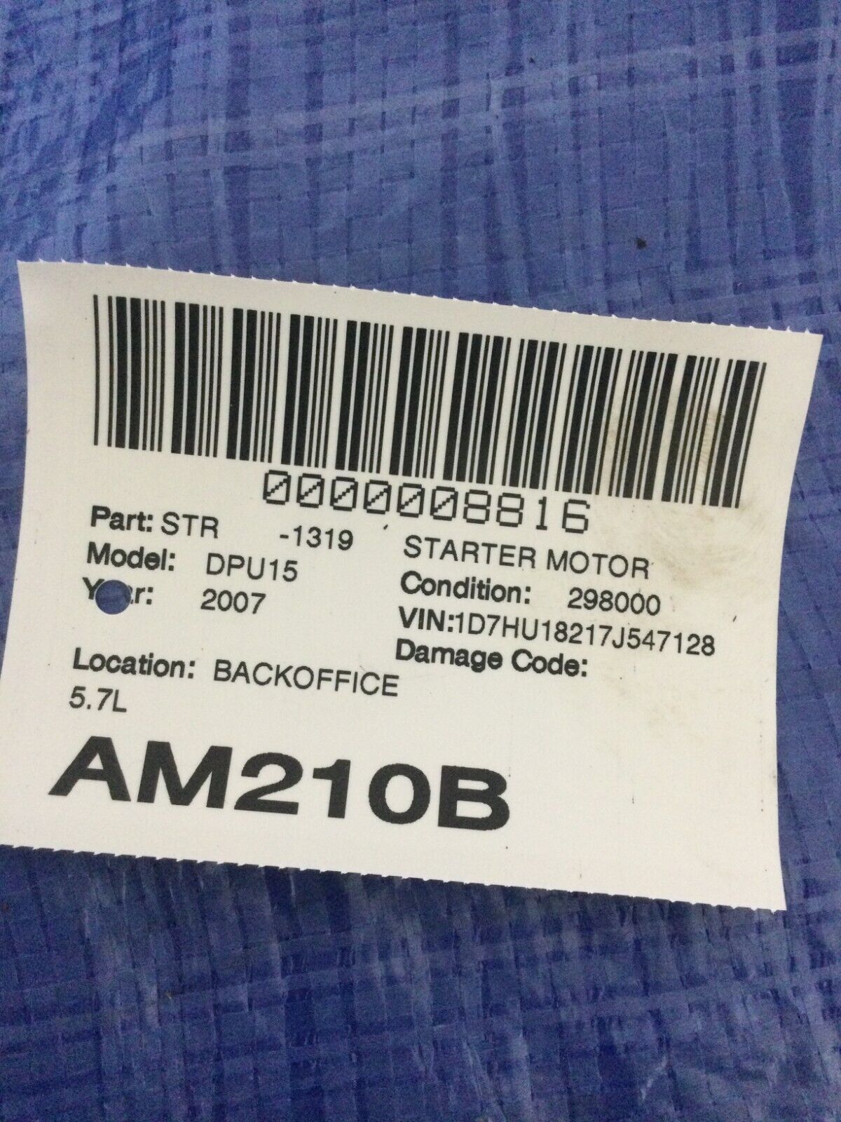 2007 Dodge Ram 1500 Engine Starter Motor Cummins 5.7L OEM