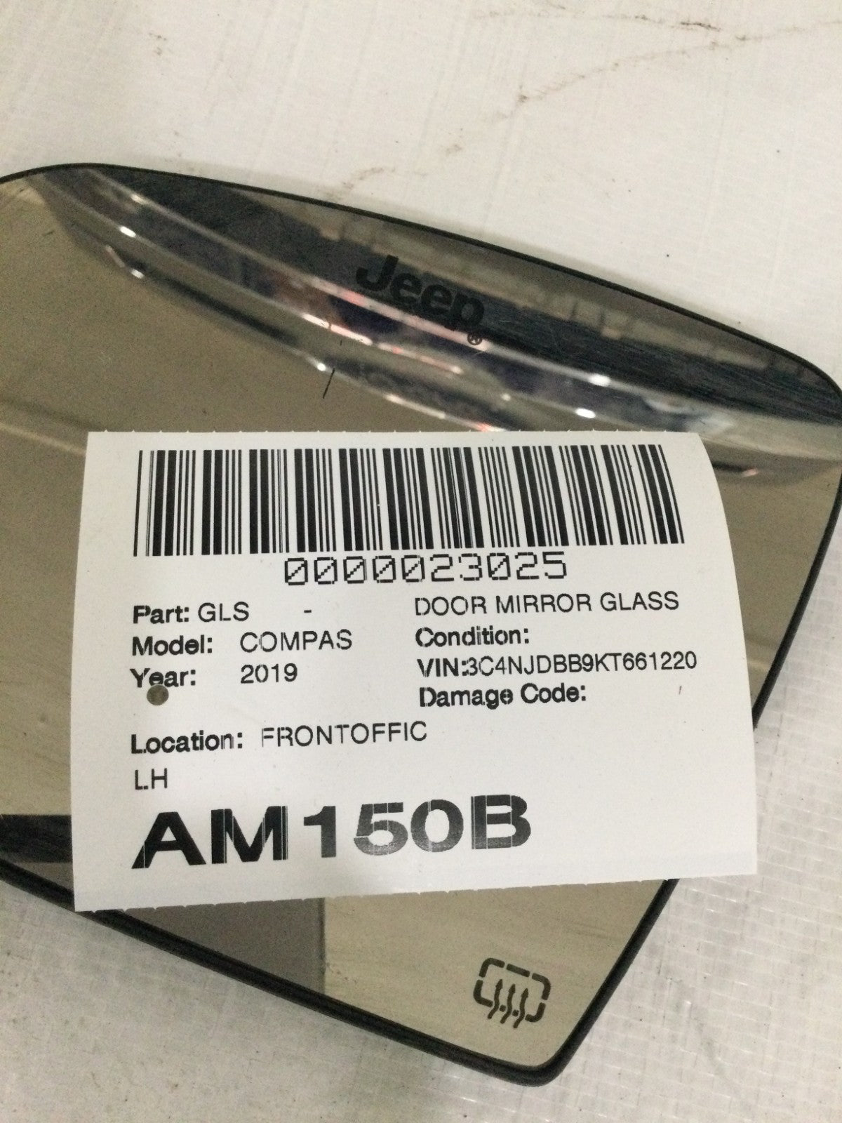 2019 Jeep Compass Driver Left Door Mirror Glass OEM HAS INNER SCRATCH