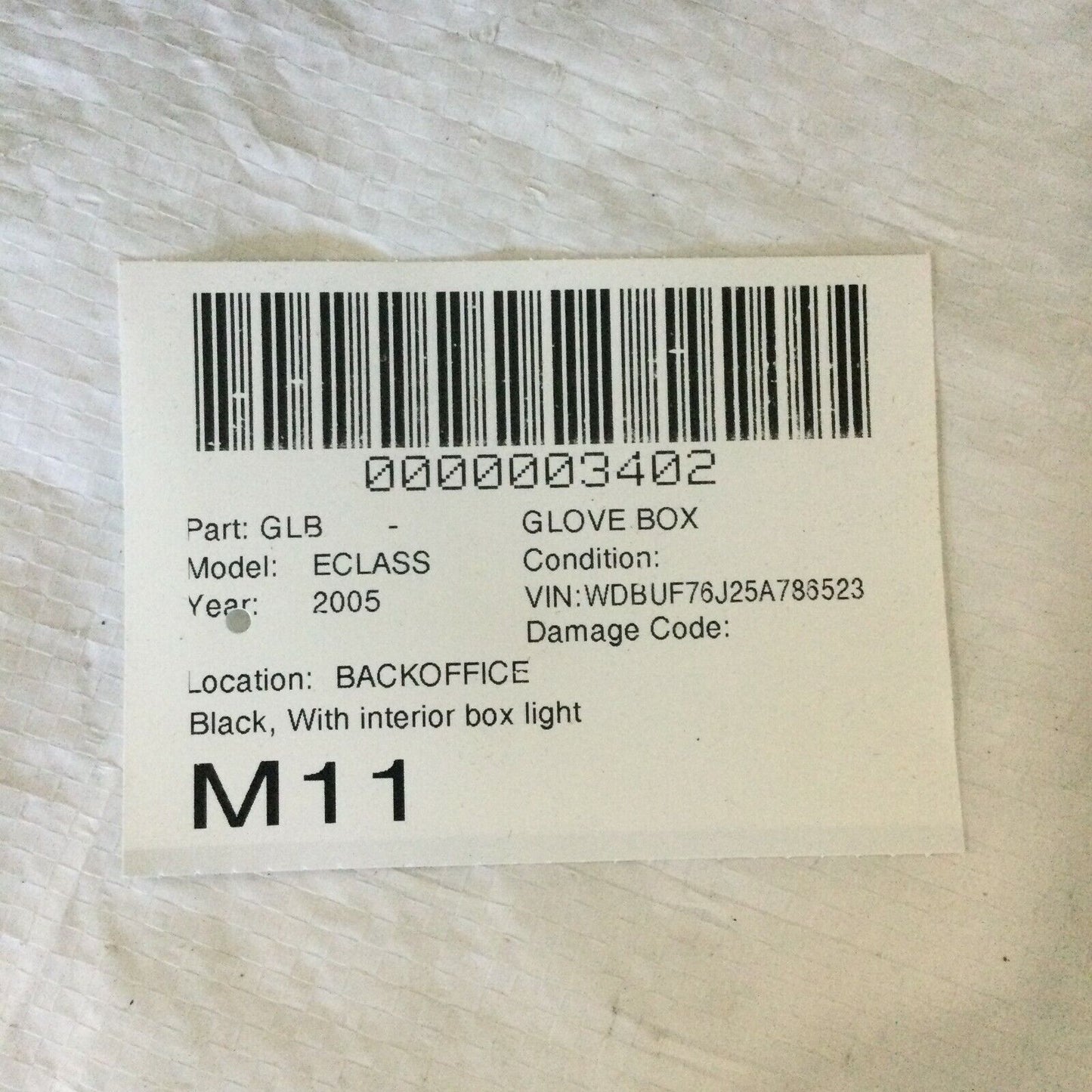 2003-2006 Mercedes Benz W211 E55AMG Dashboard Glove Box Storage Compartment OEM