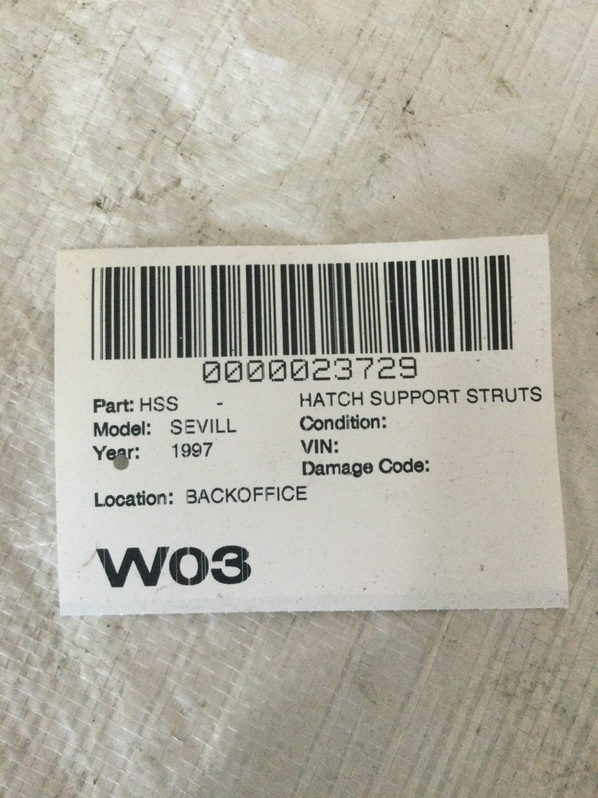 1997 Cadillac Seville Hood Lift Supports Struts OEM