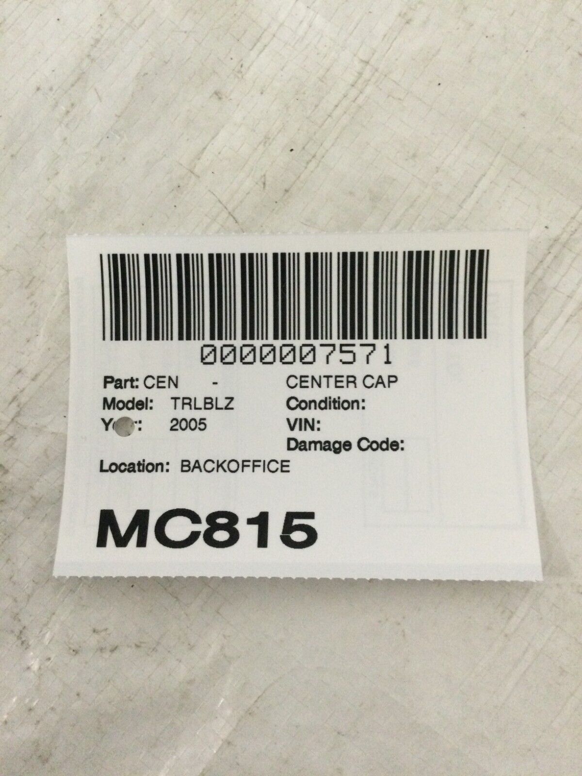 2005 Chevrolet Trailblazer Rim Wheel Center Cap 9593378 OEM