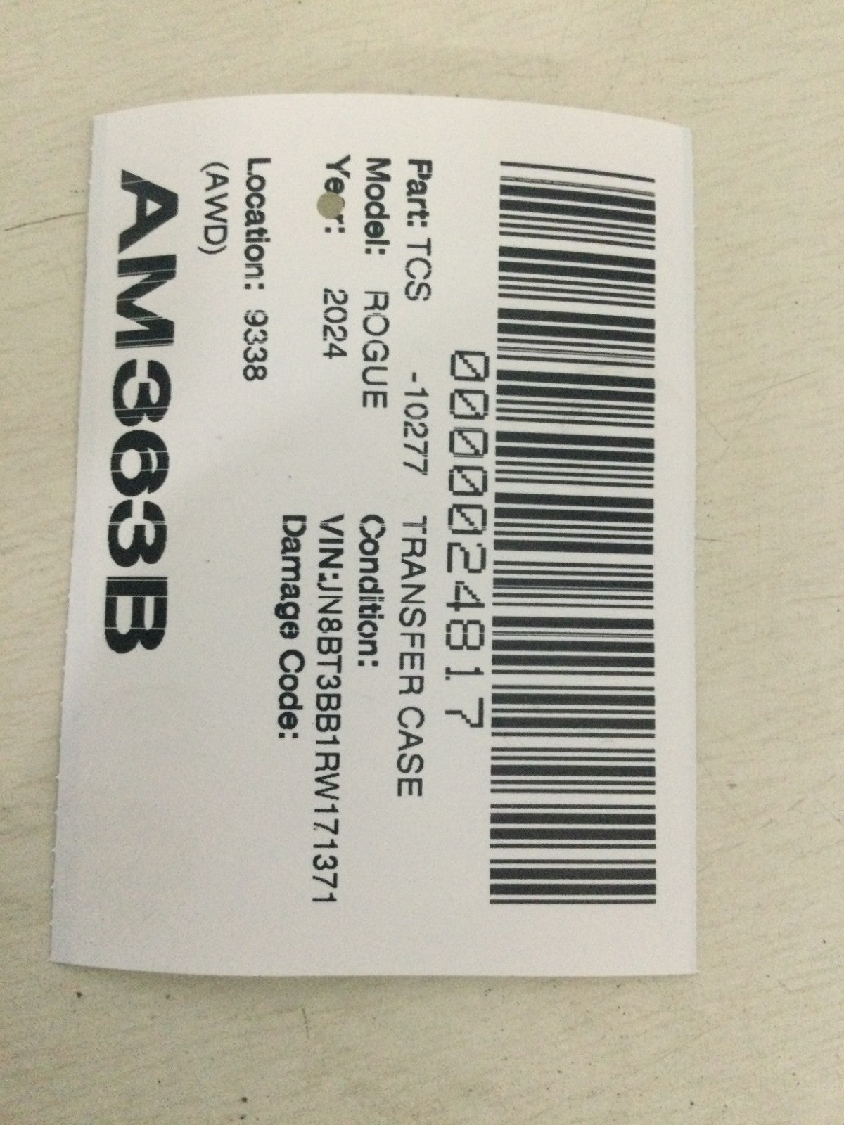 2024 Nissan Rogue 1.5L Transfer Case Assembly OEM