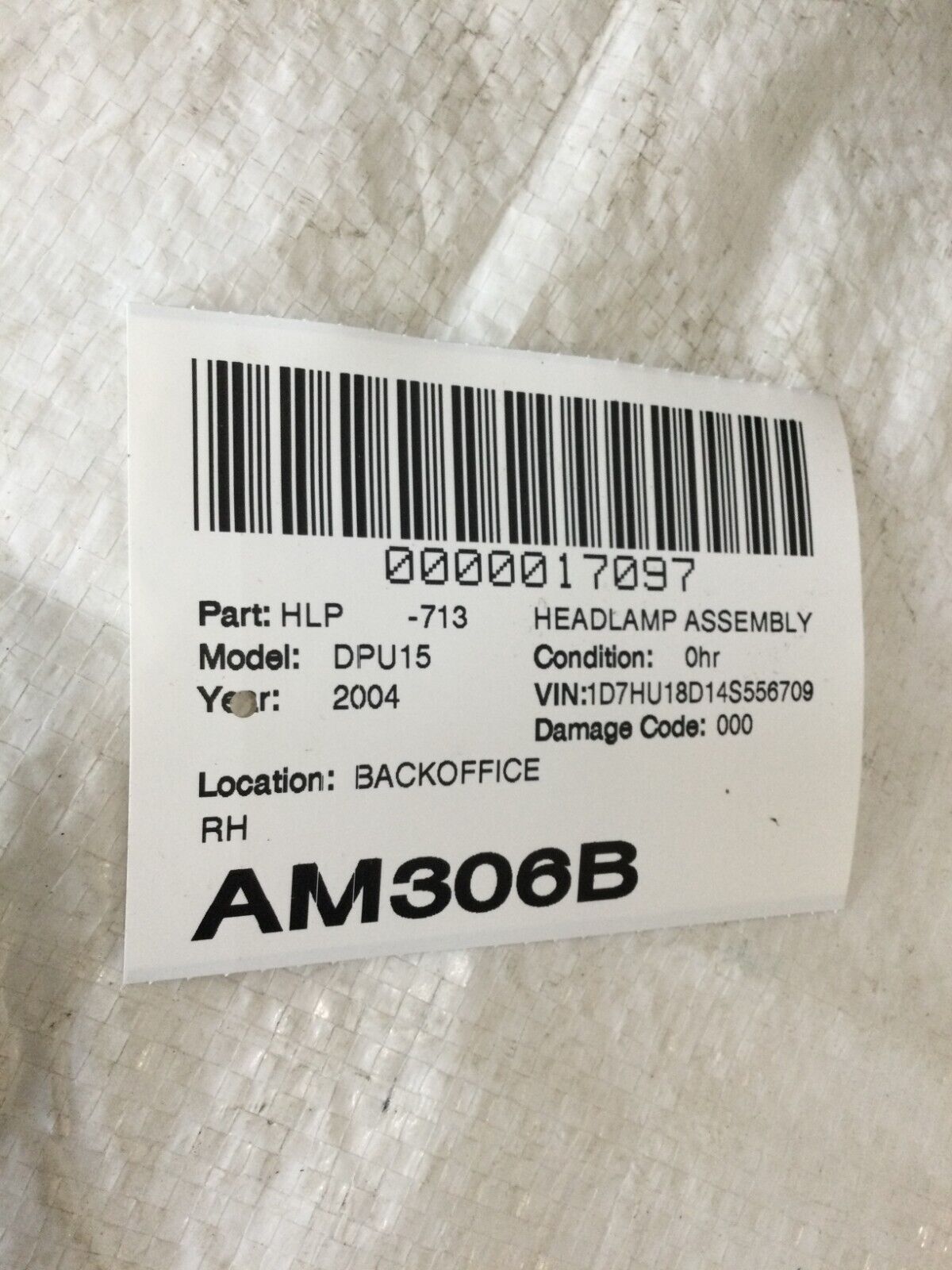 2002-2005 Dodge Ram 1500 Passenger Right Headlight OEM 55077120AG