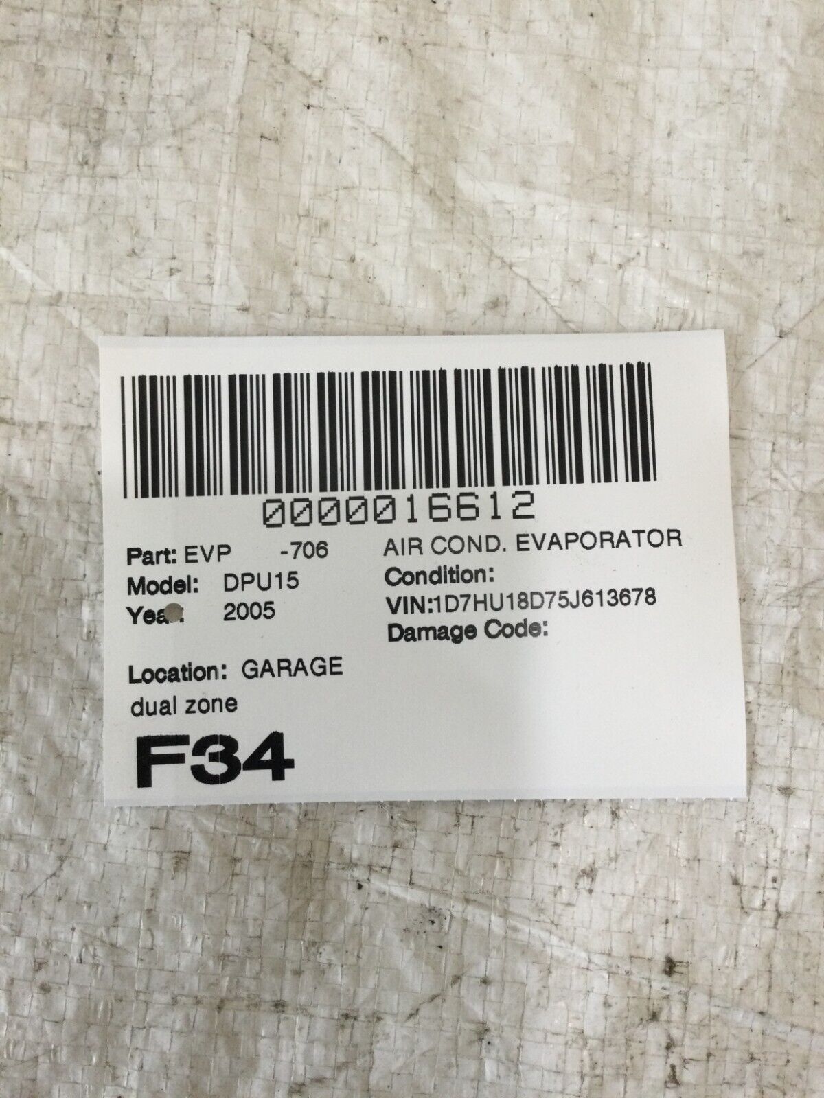 2005 Dodge Ram 1500 A/C Receiver Drier OEM