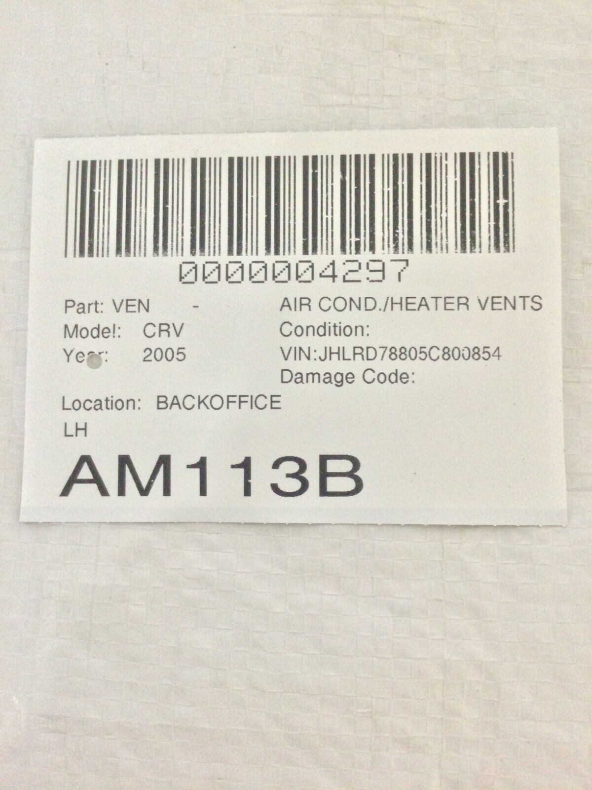 2002-2005 Honda CR-V CRV Dash Air Vent Left Driver Side OEM LH