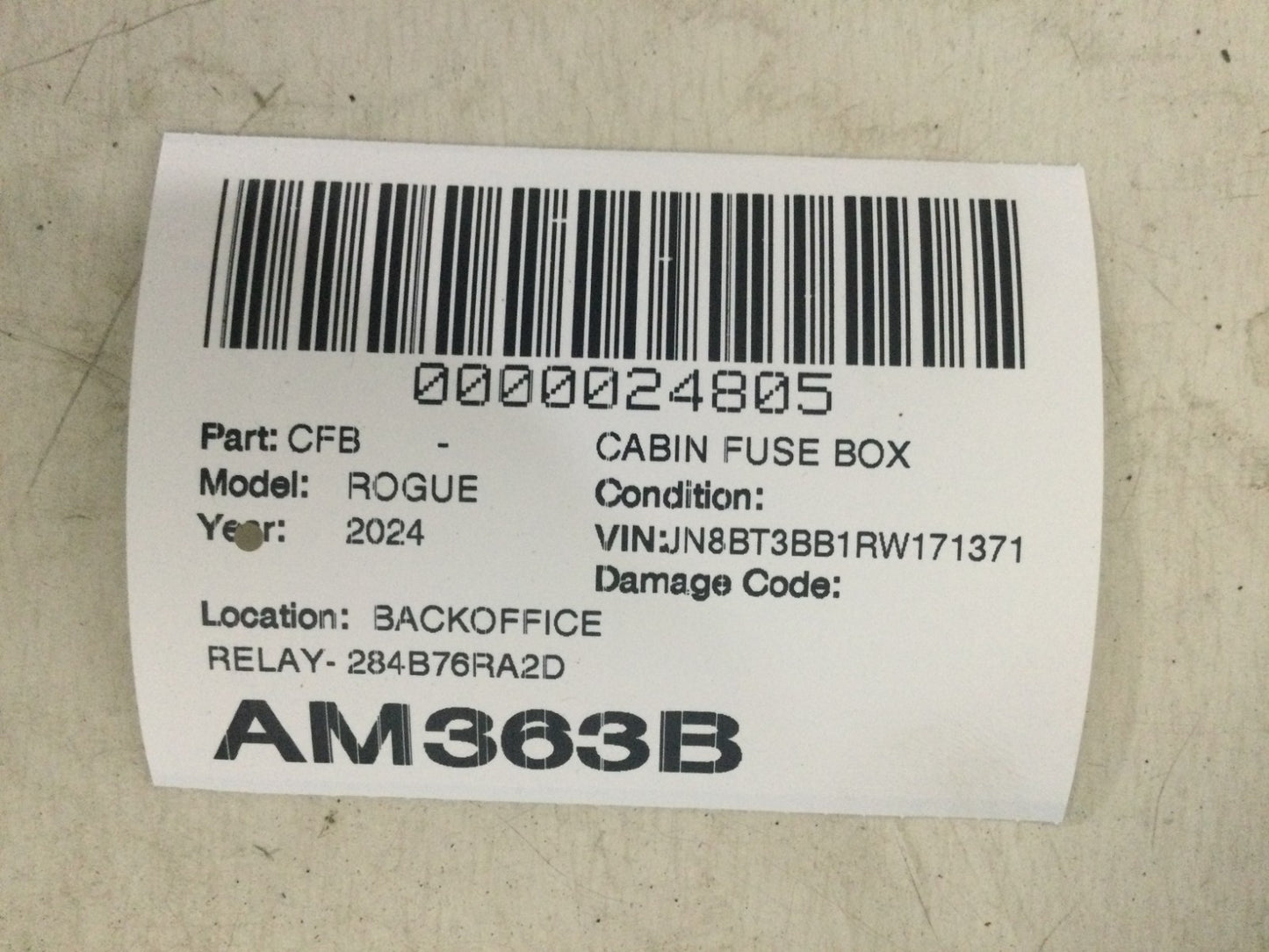 2024 Nissan Rogue 1.5L Control Unit IPDM Engine Room OEM 284B7 6RA2D