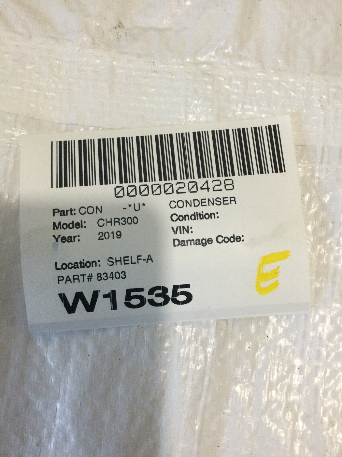 2019-2020 Chrysler 300 A/C Air Conditioning Condenser OEM