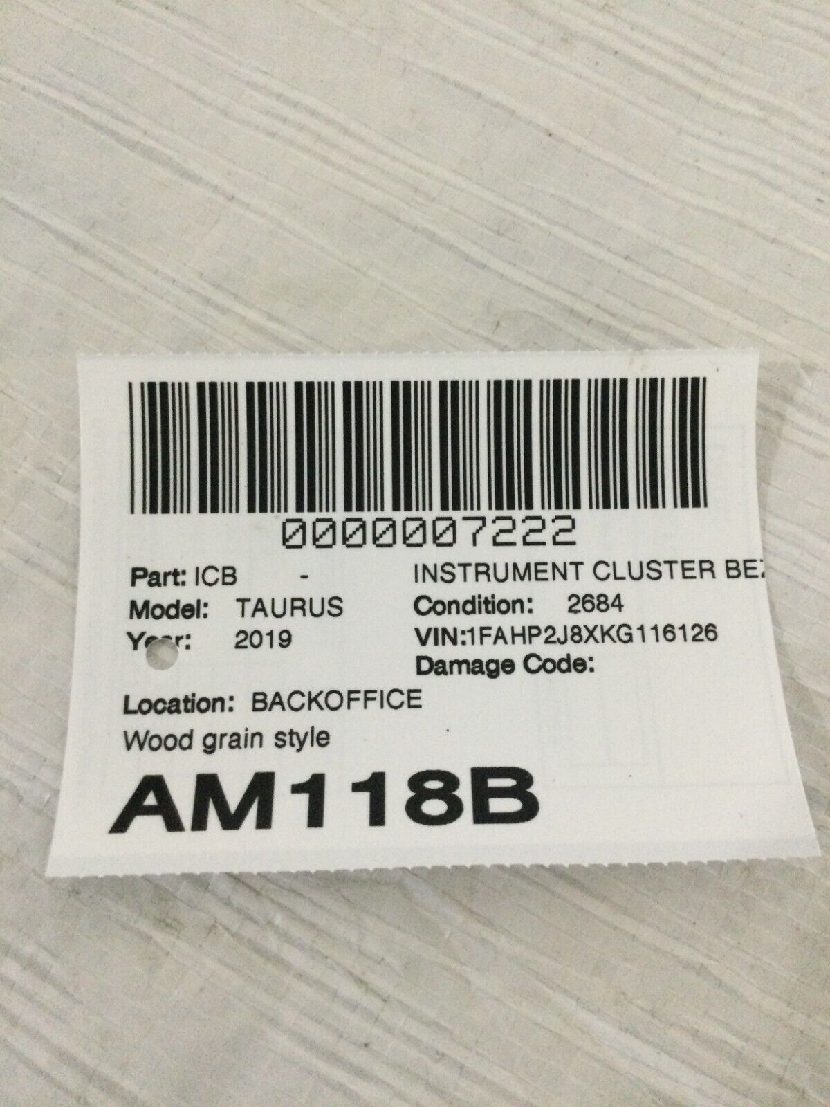 2019 Ford Taurus Speedometer Instrument Panel Bezel Trim DG13-54044D70-PIA5 OEM