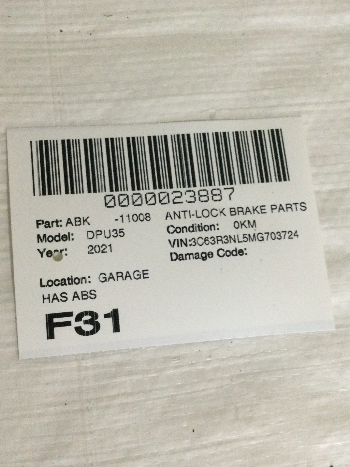 2021 Dodge Ram 3500 6.7L ABS Anti-Lock Brake Pump OEM 68504022AB