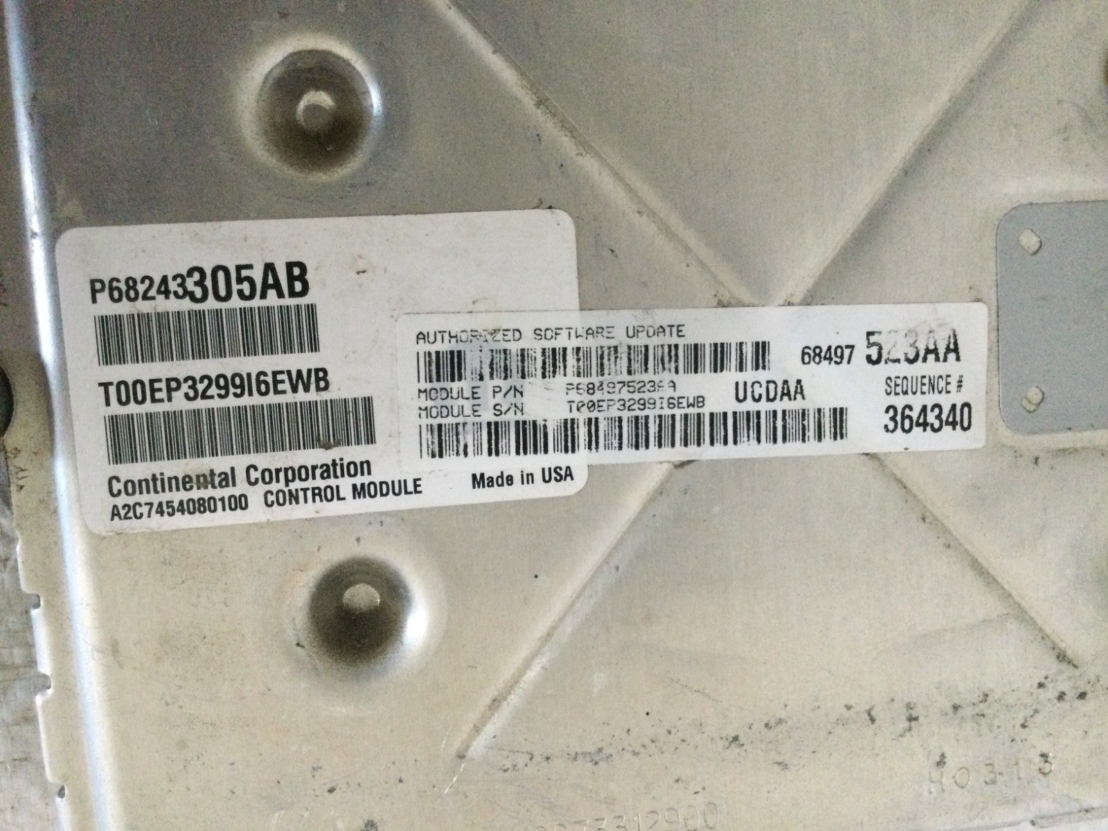 2016-2019 Dodge Ram 1500 5.7L Powertrain Control Module ECM OEM 68243305AB