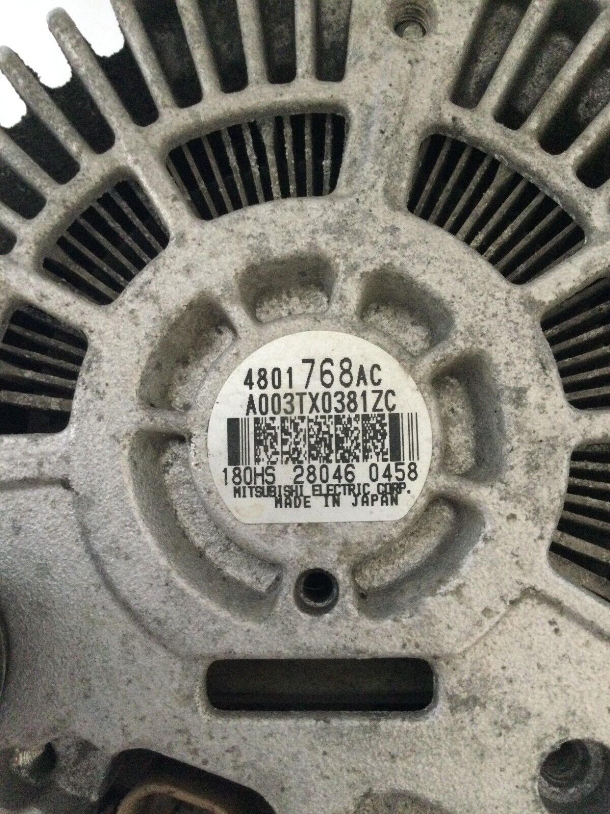 2018 Dodge Ram 3500 Alternator Motor 6.7L Diesel 4801768AC OEM