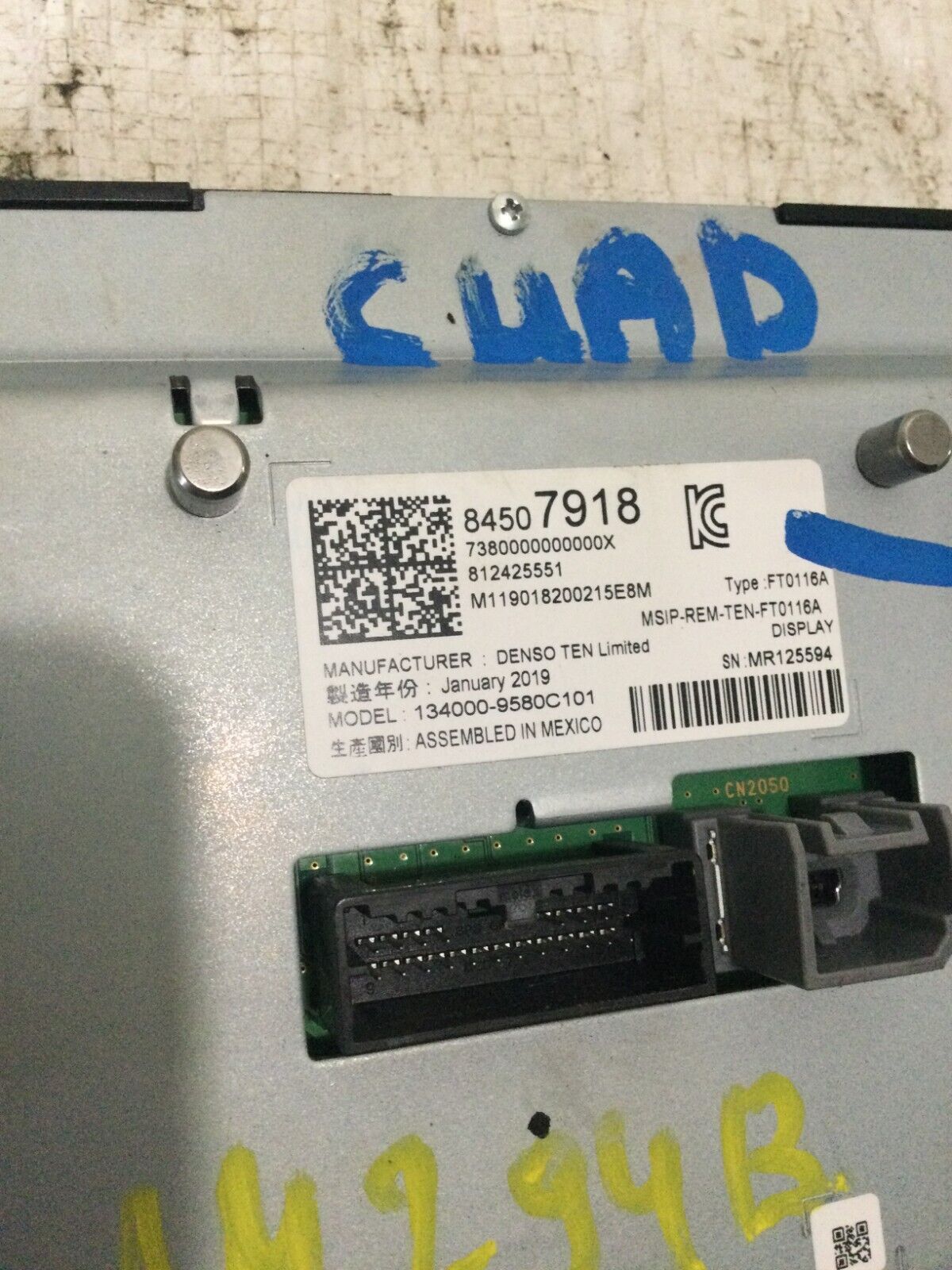 2019 Chevy Silverado 1500 Information Display Screen Panel 84507918 OEM