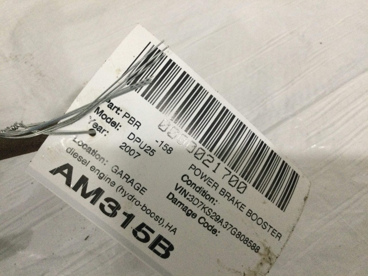2007 Dodge Ram 2500 Power Brake Booster OEM