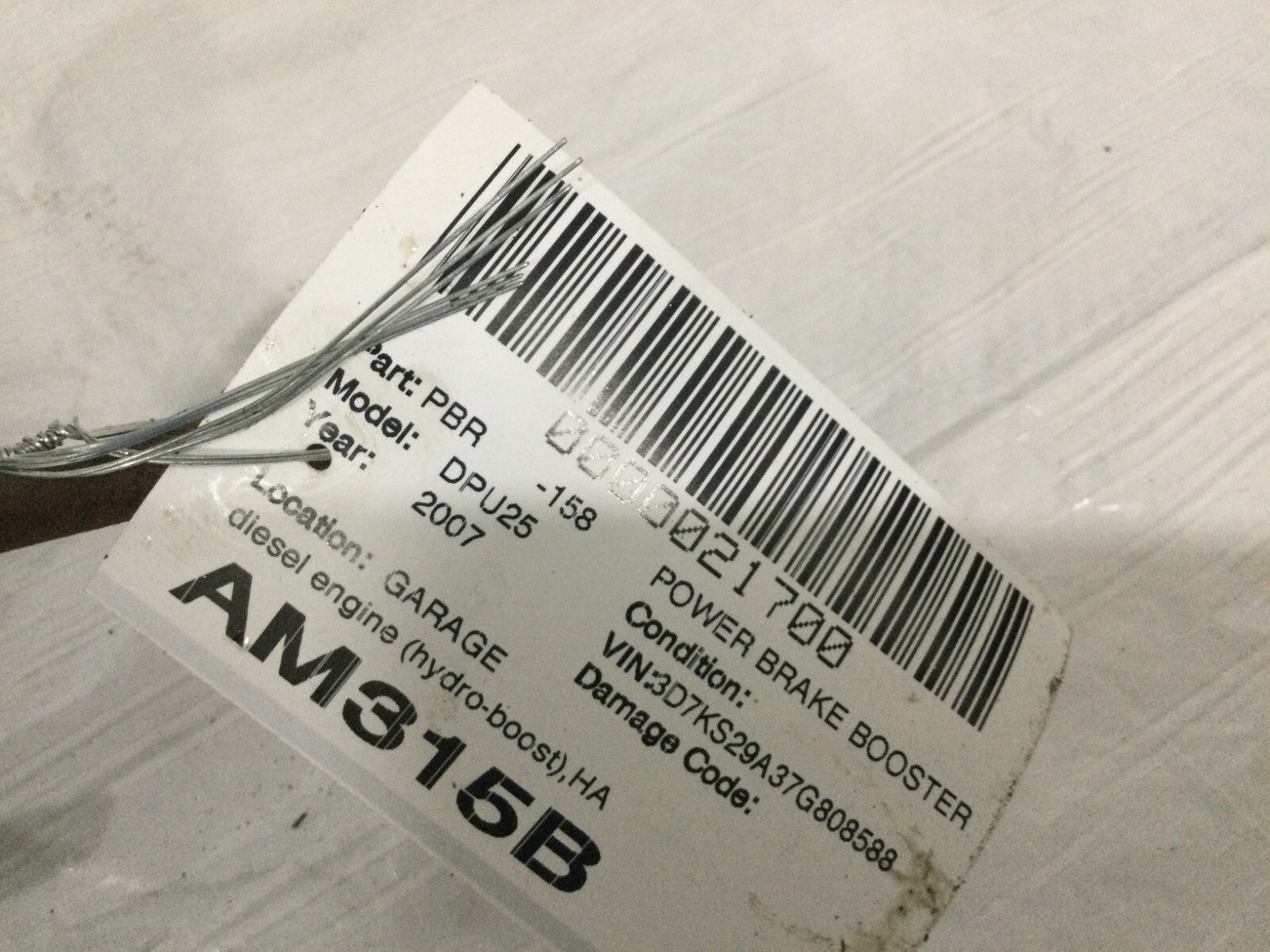 2007 Dodge Ram 2500 Power Brake Booster OEM