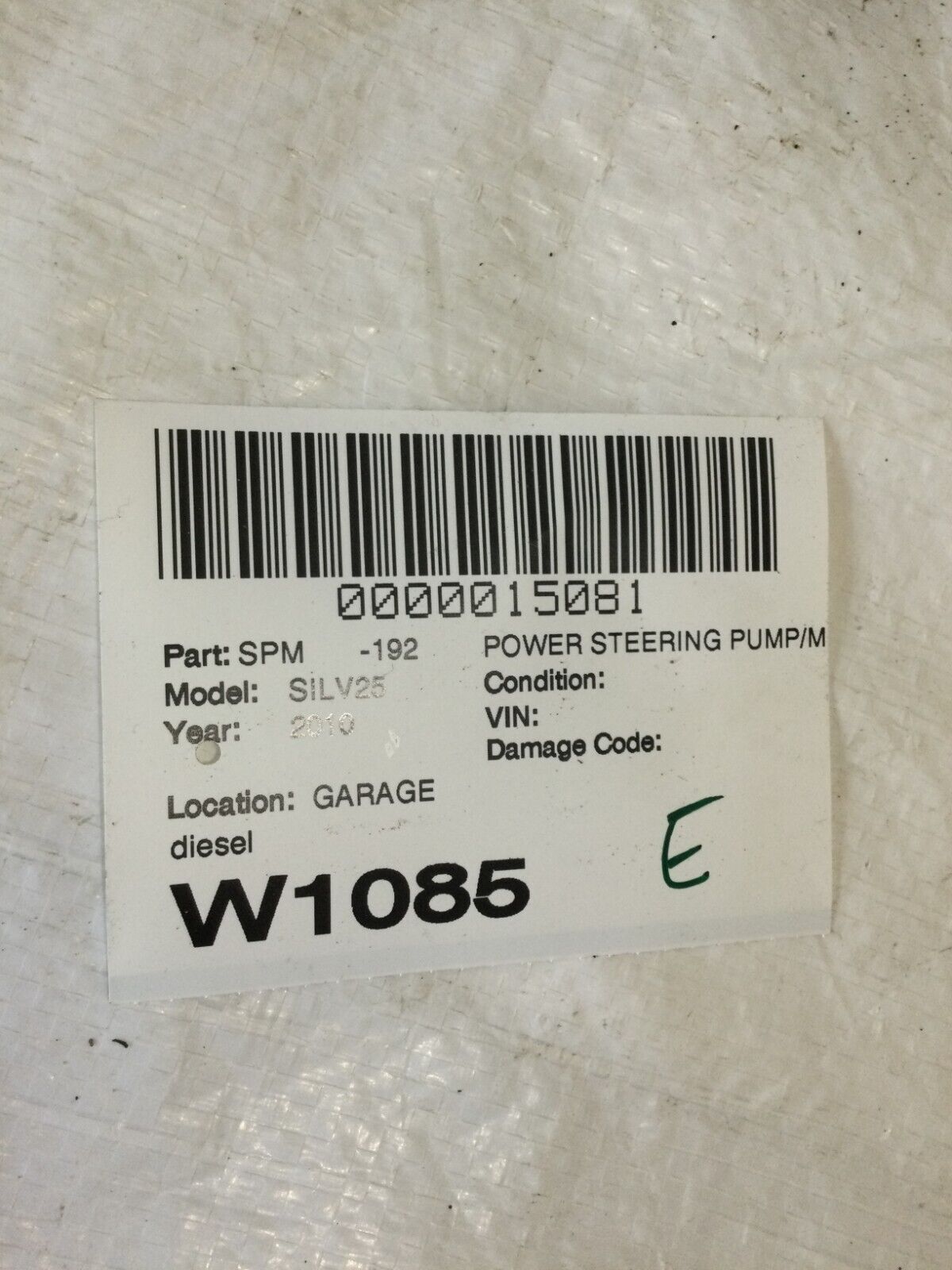 2006-2007 GMC Sierra 2500 HD Power Steering Pump 6.6L Diesel 15909823 OEM