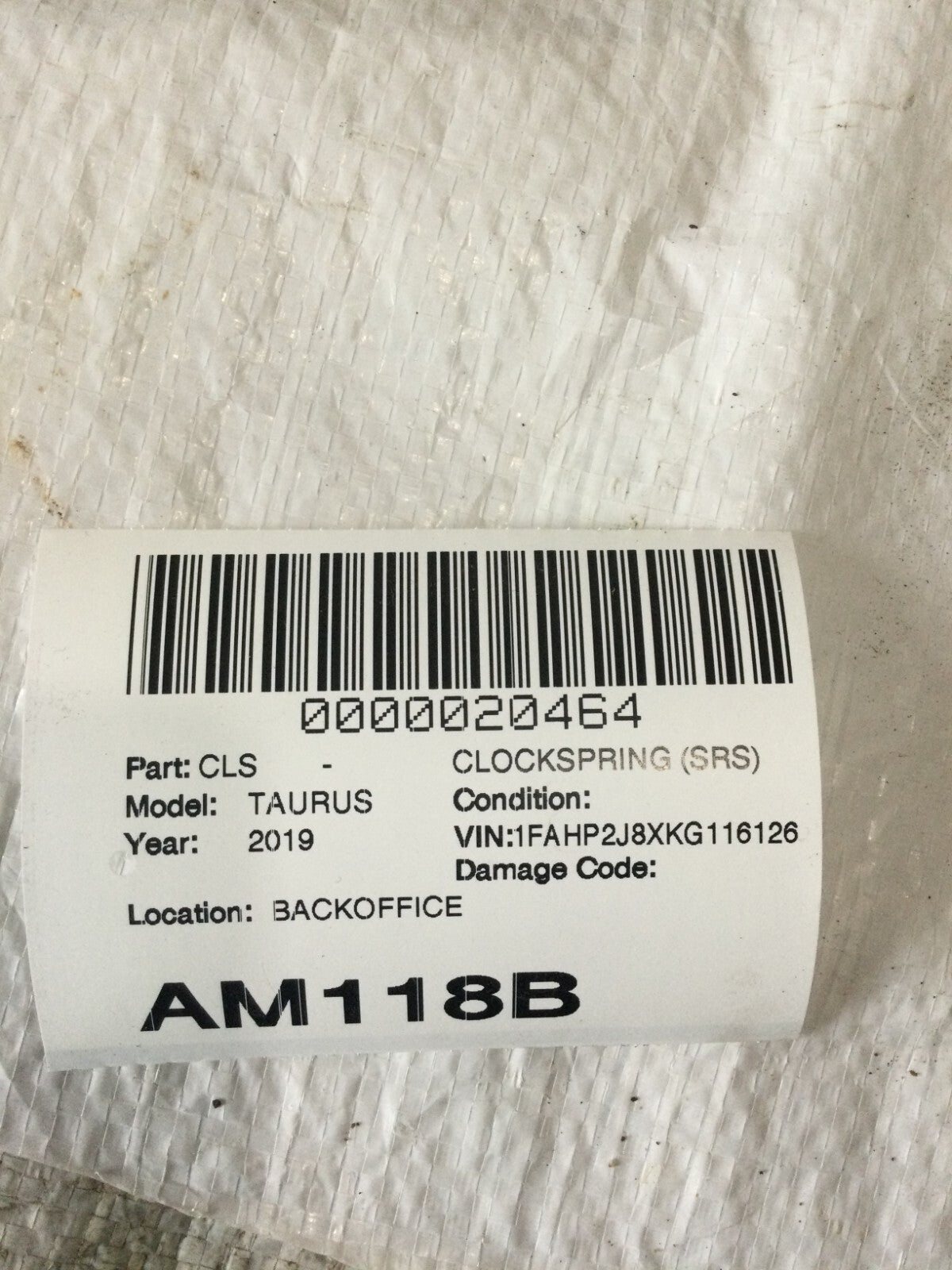2019 Ford Taurus Steering Wheel Clock Spring CV6T-14A664-BD OEM