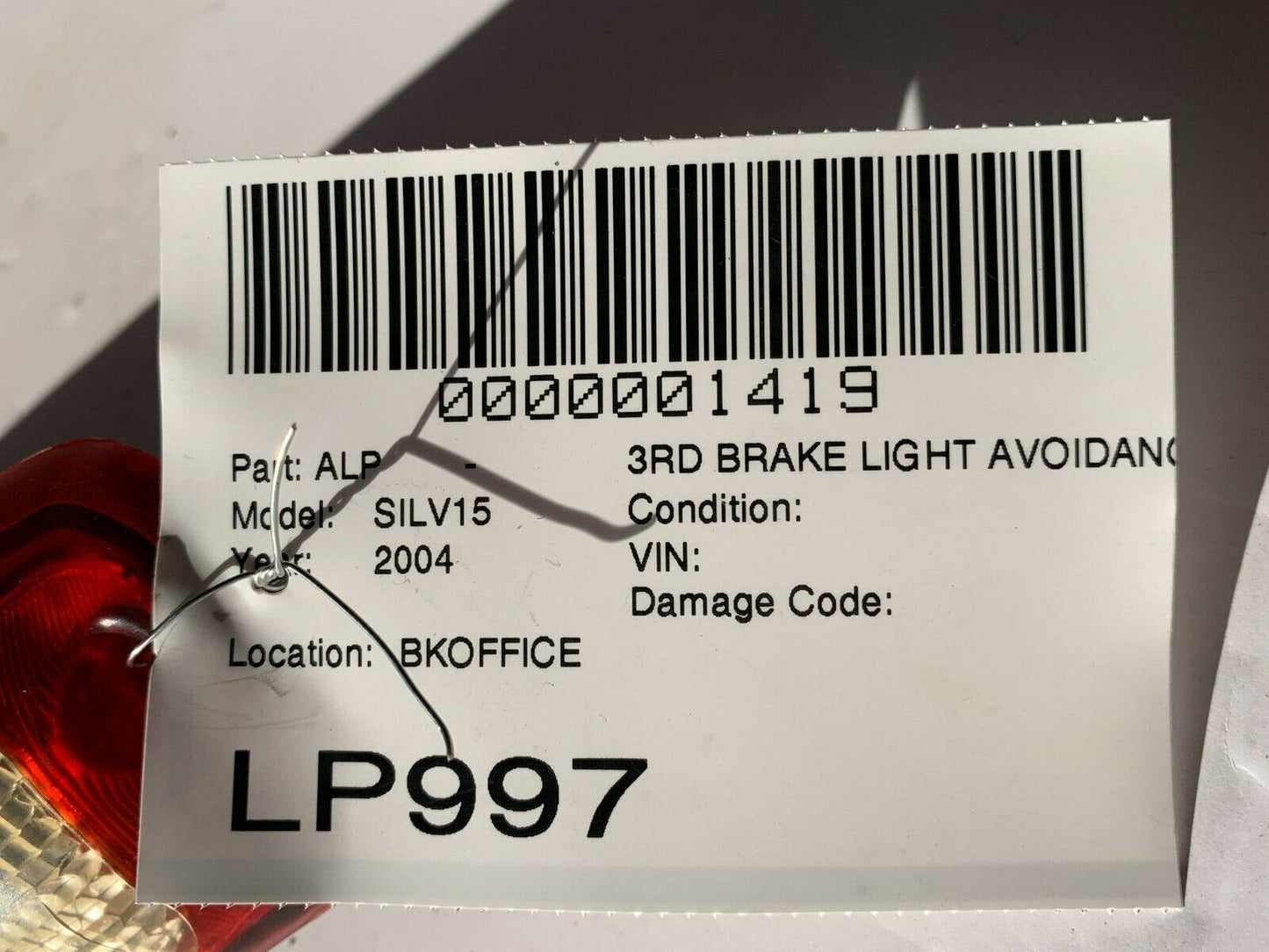 2003-2006 Chevy Silverado 1500 Third Brake 3rd Brake Light 16525205 OEM
