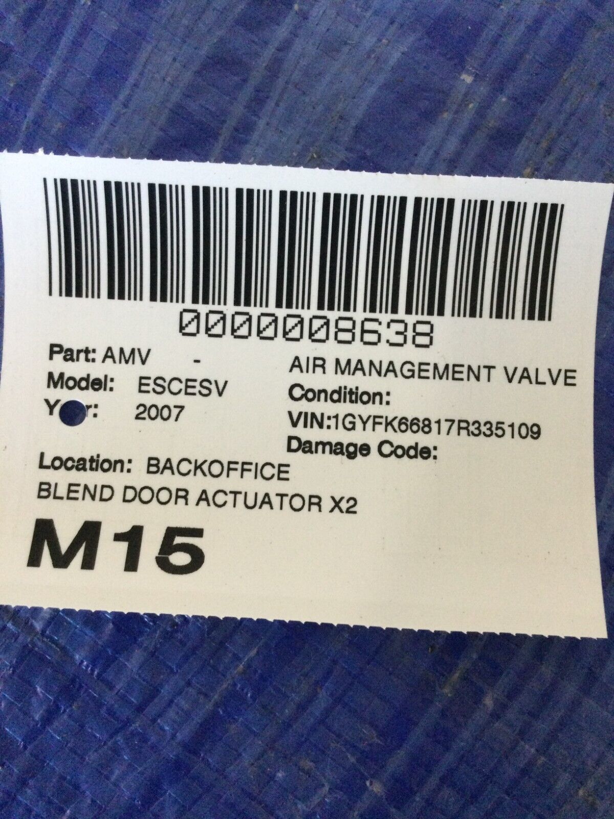 2007 Cadillac Escalade ESV HVAC BLend Door Actuator 52402599 OEM