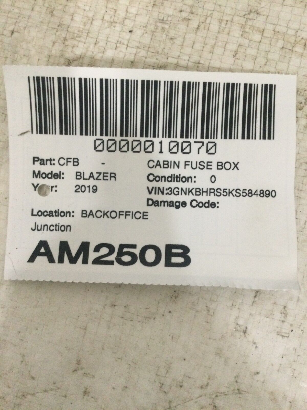 2019-2021 Chevrolet Blazer Fuse Relay Junction Block OEM 3.6L 84412831