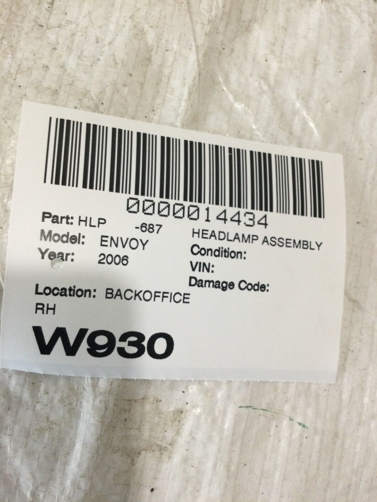 2002-2009 GMC Envoy Right Passenger Side Halogen Headlight OEM