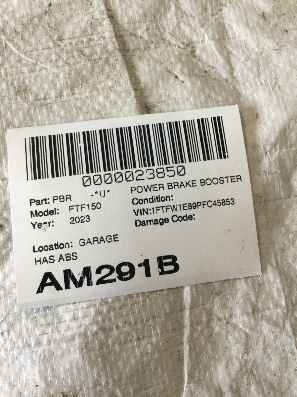 2023 Ford F150 F-150 3.5L Power Brake Booster OEM
