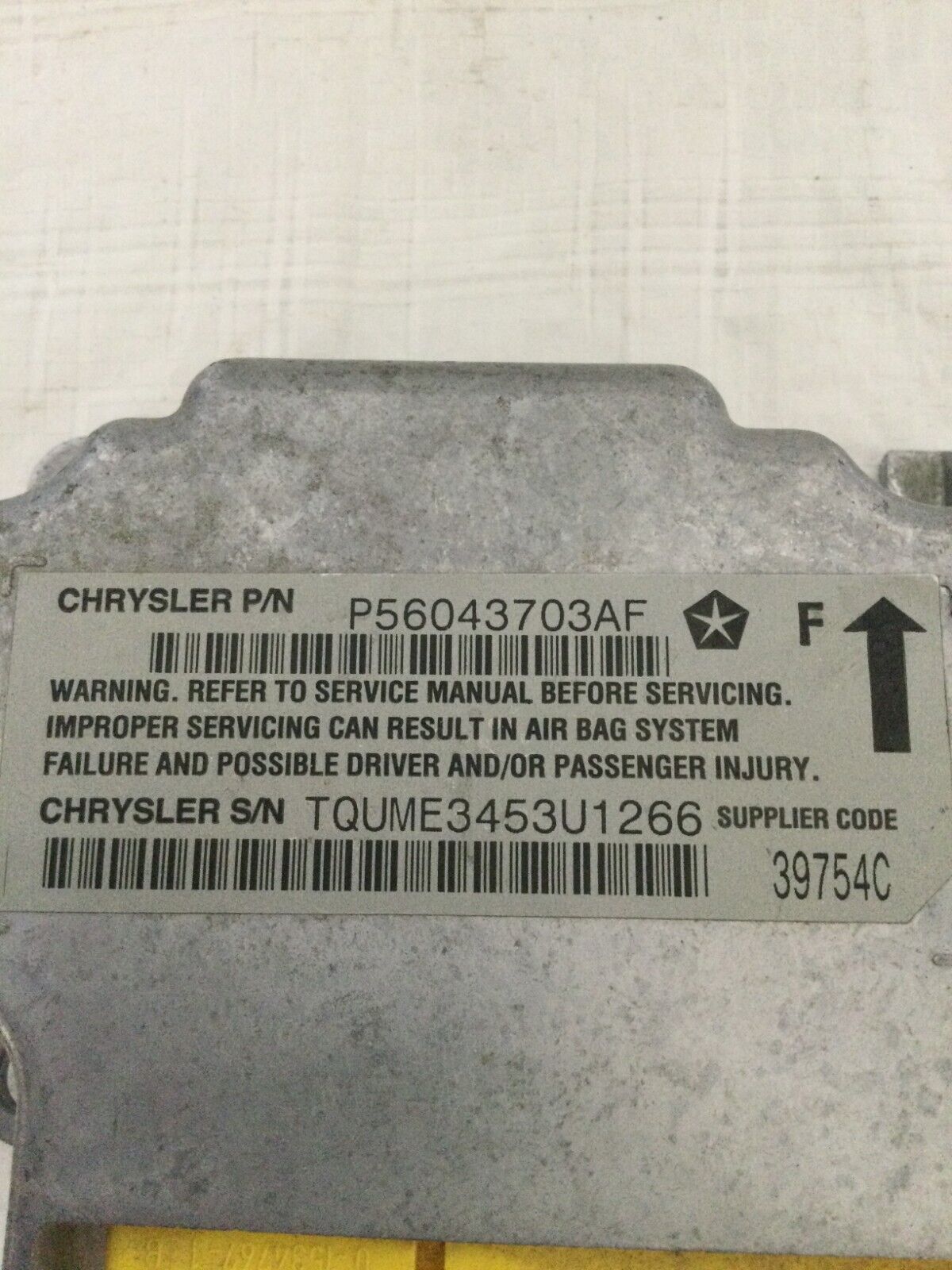 2004 Dodge Ram 1500 SRS Control Module Computer 56043703AF OEM
