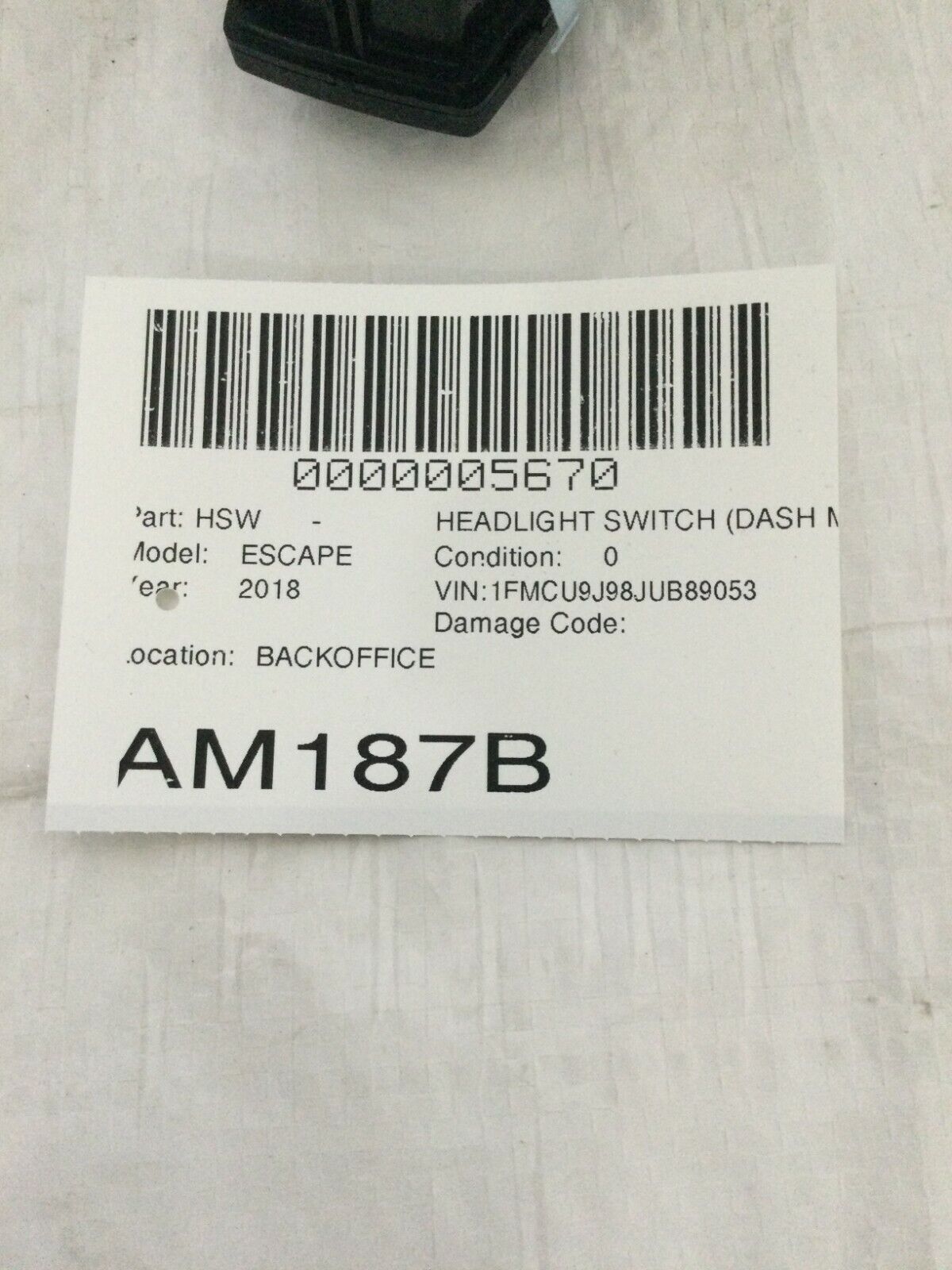 2018 Ford Escape Headlight Switch GJ5T-13A024-AA OEM