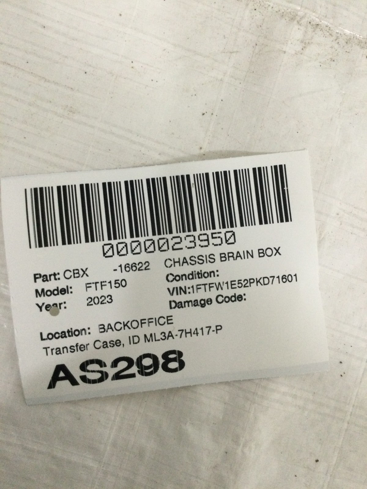 2023 Ford F150 F-150 Transfer Case Control Module OEM ML3A-7H417-VA DAMAGED