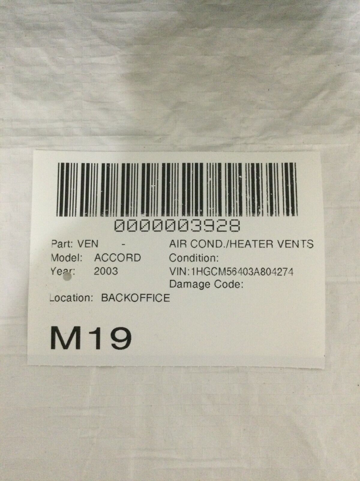 2003 Honda Accord Center Dash Air Vents Vent Grille A/C W/ Hazard Switch OEM