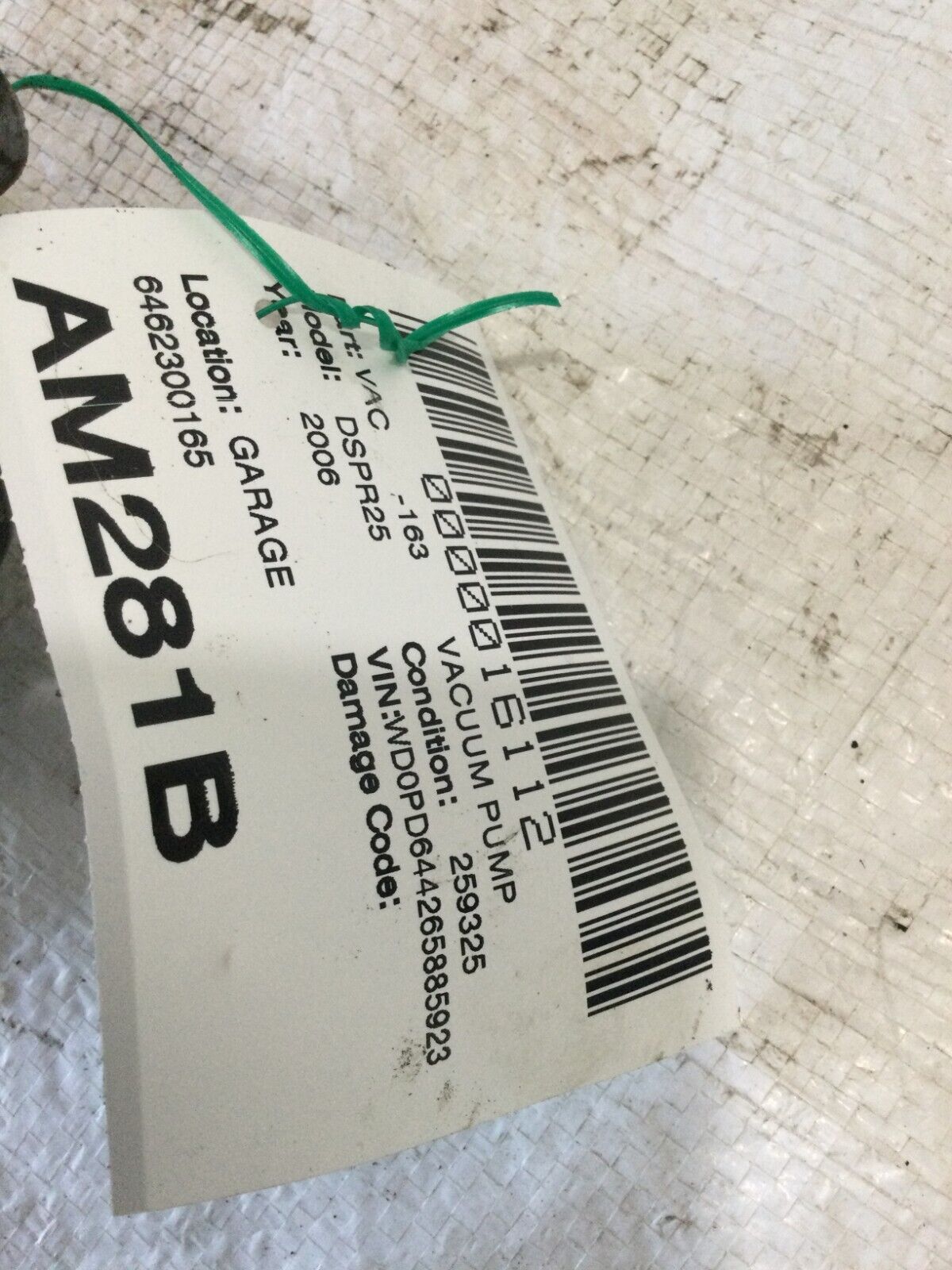 2006 Dodge Sprinter Van Turbo Diesel Engine Brake Vacuum Pump OEM