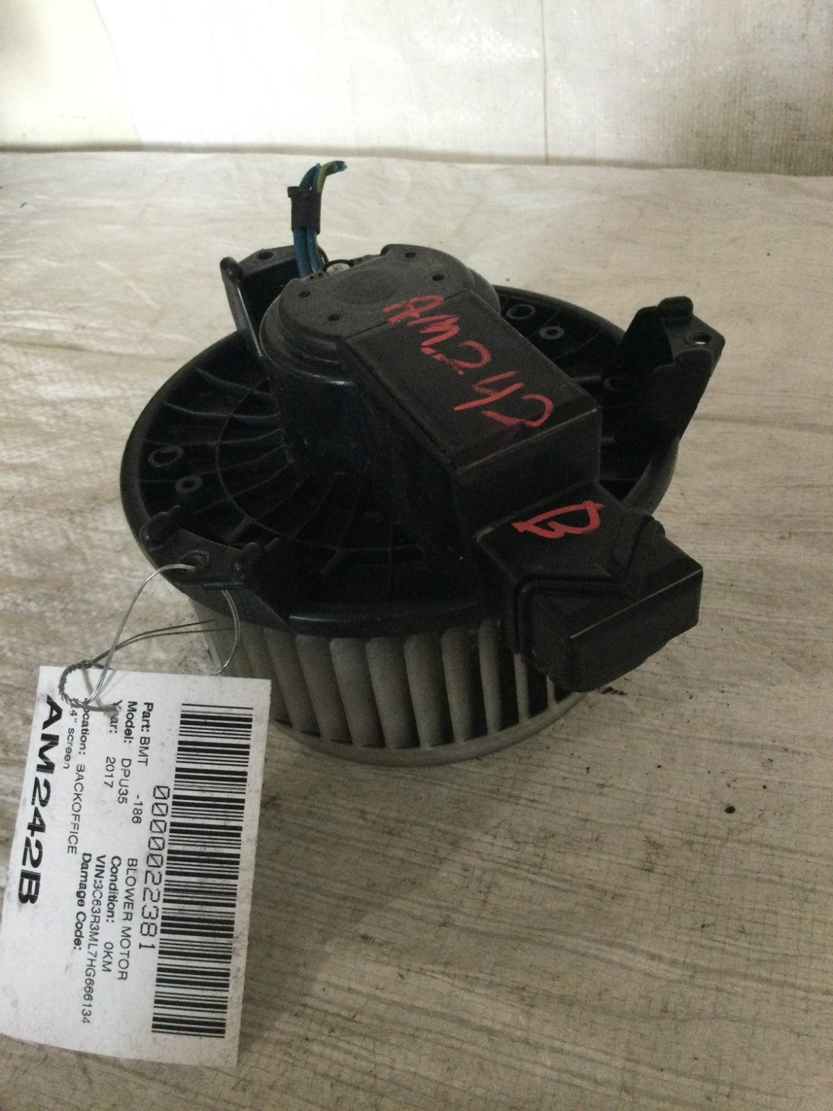 2017 Dodge Ram 3500 6.7L Blower Motor OEM